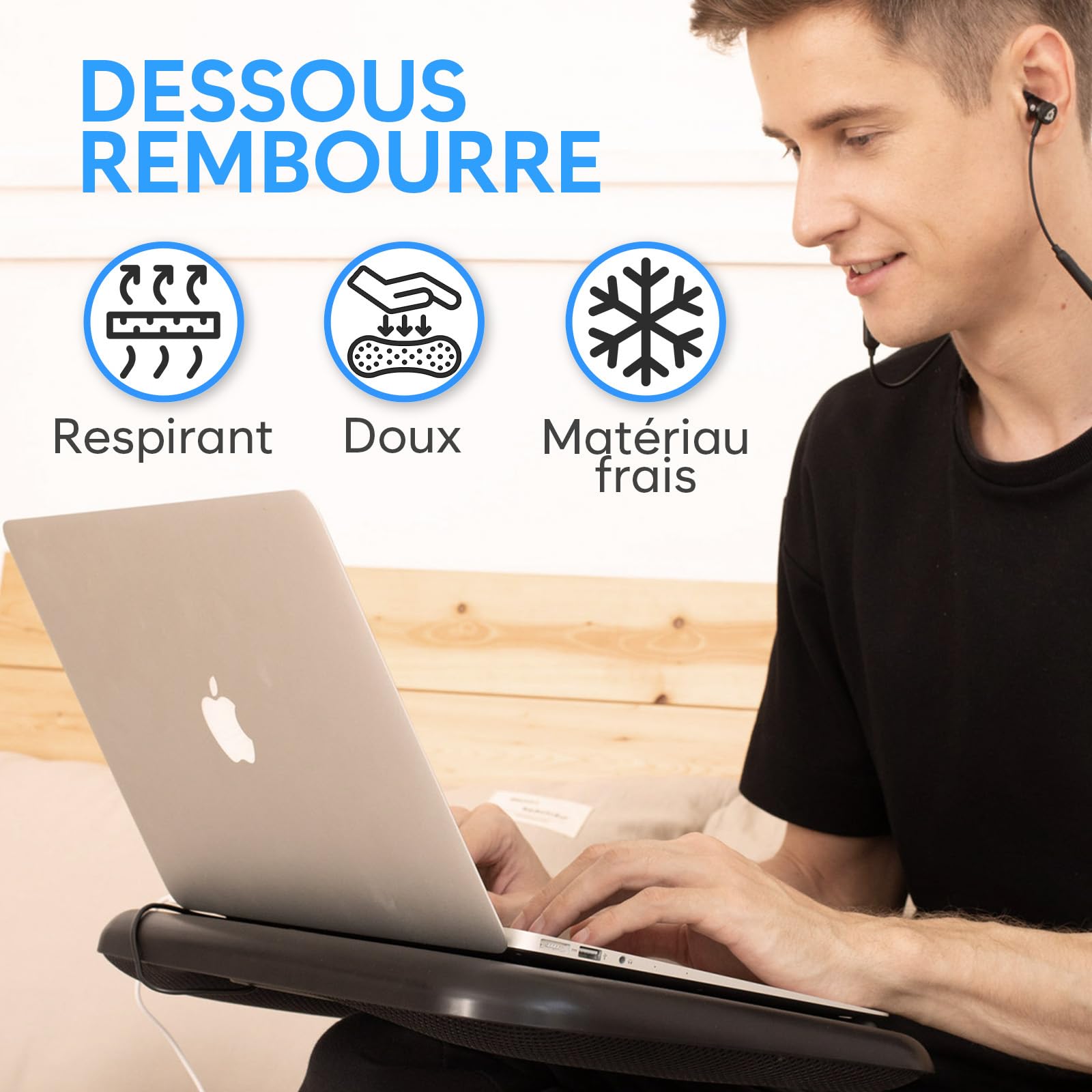 Klim Comfort+ + Refroidisseur PC Portable + Protégez-Vous et Votre PC de la surchauffe + Nouveauté 2024 + Support Ventilé 10" – 15.6" Très Confortable et Discret + Stable + Ventilateur Silencieux