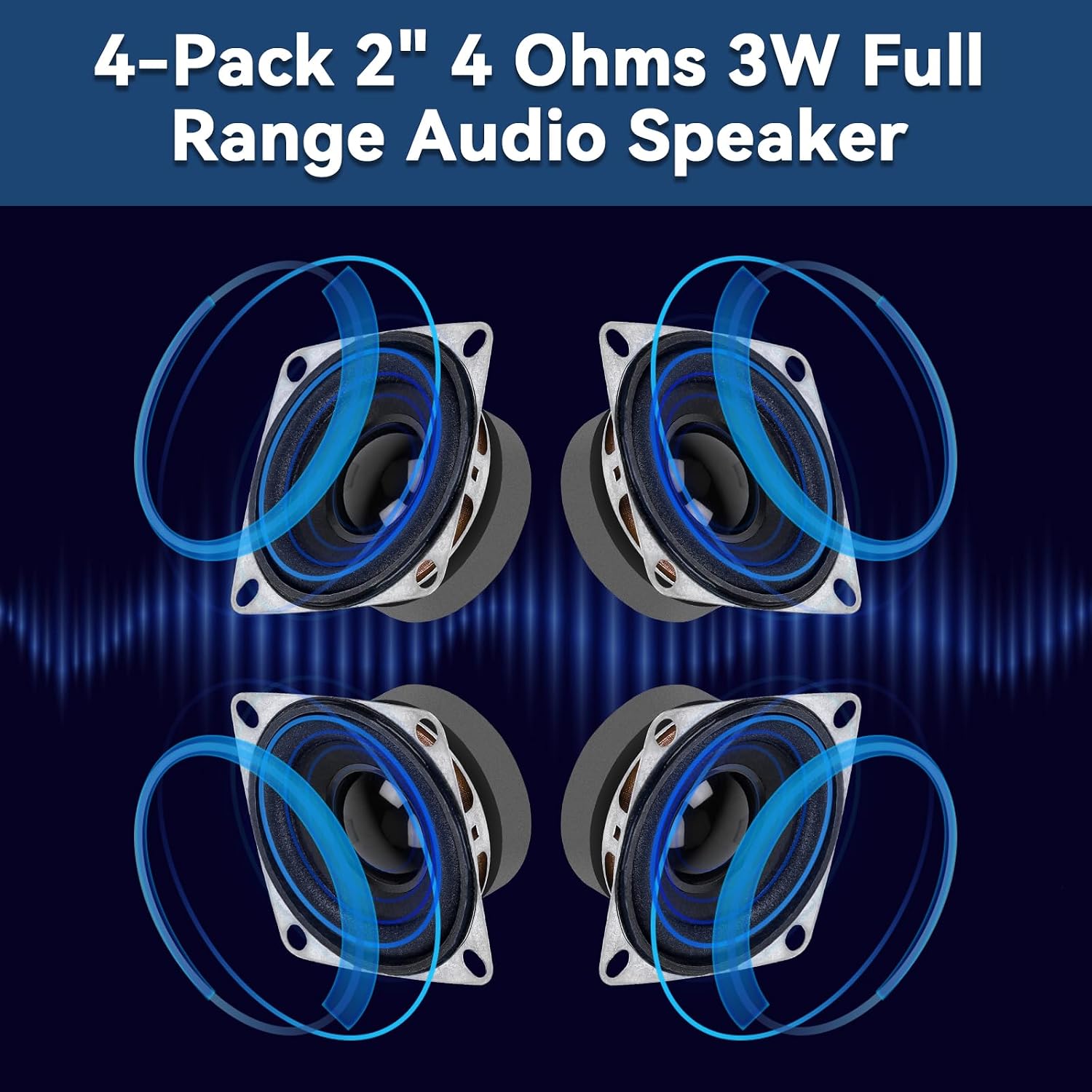 MakerHawk 2" 4 Ohms 3W Full Range Audio Speaker Stereo Woofer Loudspeaker for Arduino (4pcs) image 4