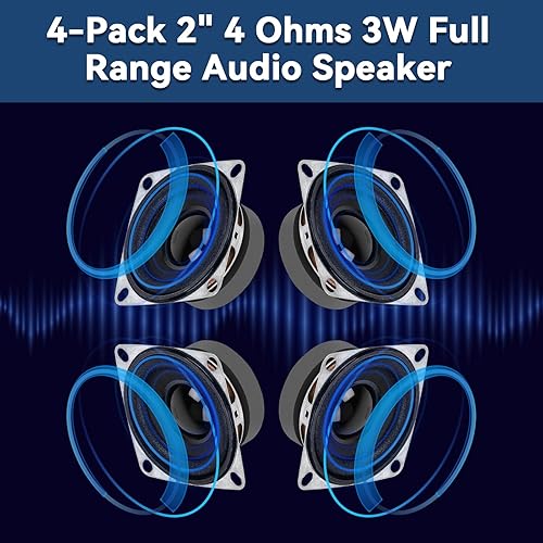 Miniatura 4 de MakerHawk 2 "4 ohmios 3W gama completa altavoz de audio estéreo Woofer altavoz para Arduino (4pcs)