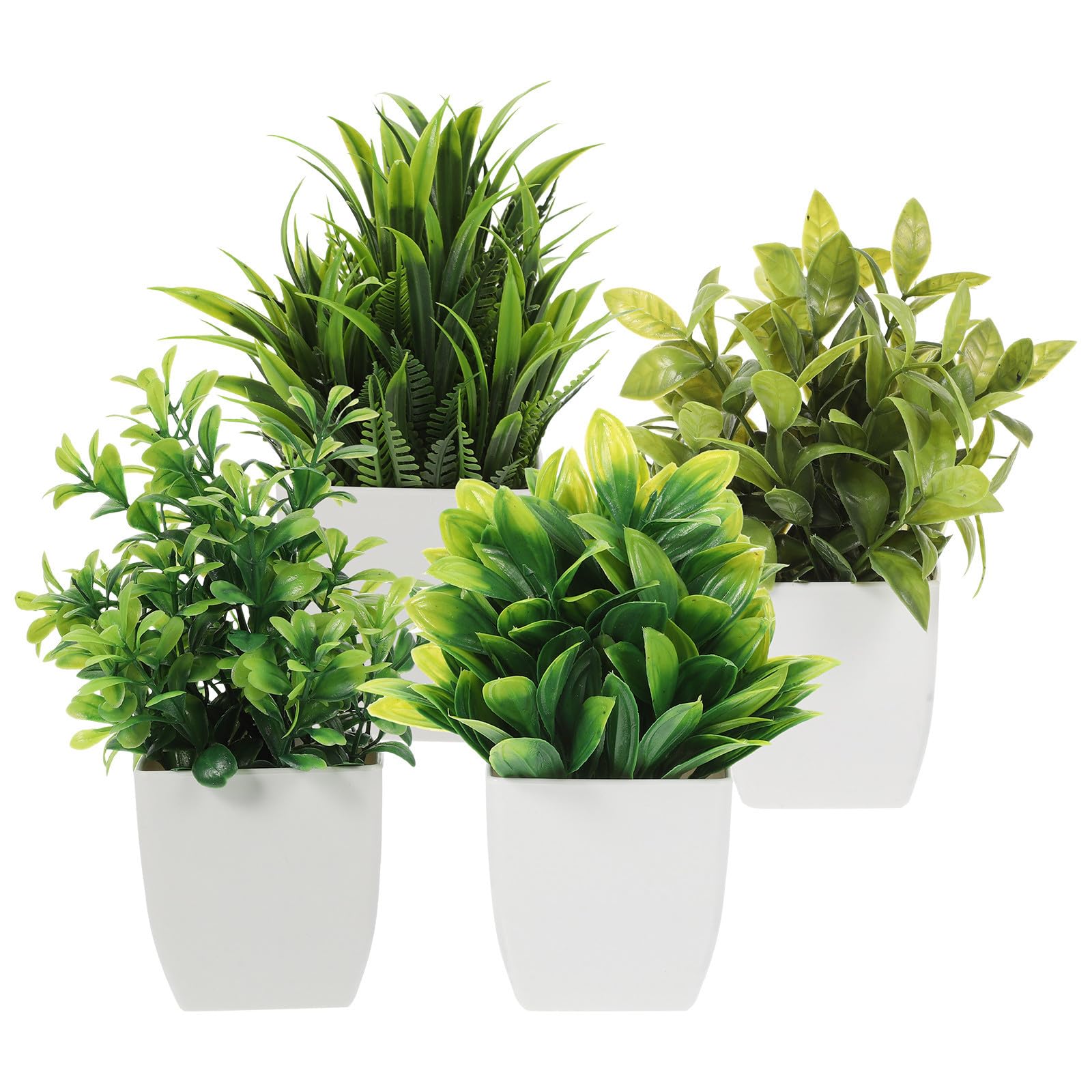 Plantes décoratives sans entretien lot de 4 fausses plantes vertes pour salon
