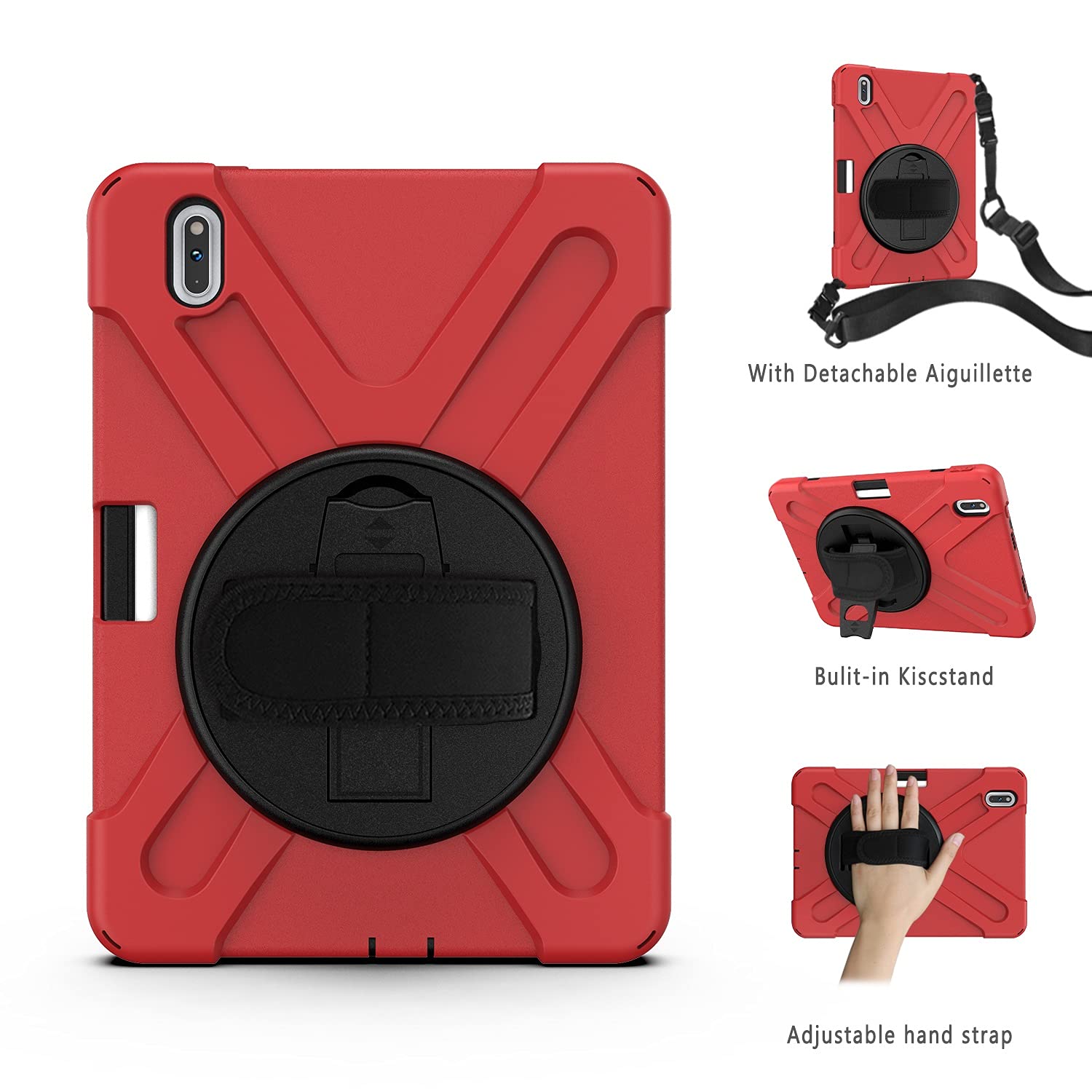 Pokrywa tabletki dla Huawei MatePad Pro 10.8/10.8 5g, Kids Full Ciało na wstrząsy na wstrząsy tabletki z paskiem na rękę/Pasek na ramię Obrotowy kickstand