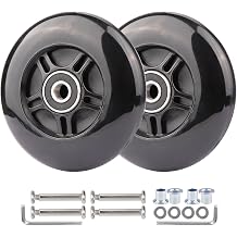 2-Pack PU Luggage Suitcase Replacement Wheels Repair Kit w/ABEC-7 Bearings and 6mm Axles for Trolley Carry-on Roller Travel Bag 85 * 24mm