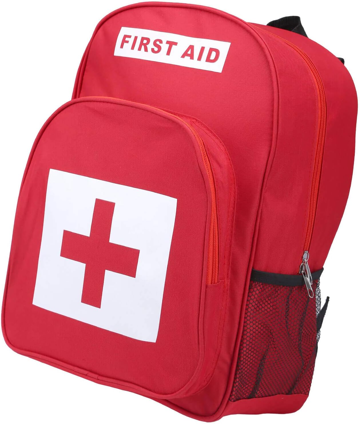 First Aid Bag - EMT Medical Backpack Large Empty Emergency Treatment Backpacking Storage Organizer Travelling Camping Cycling Hiking Car (Red)