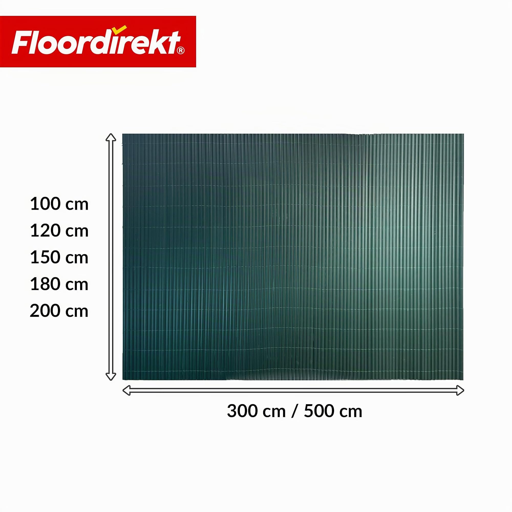 Floordirekt | Canisse en PVC Brise Vue, Intimité Paravent de Jardin, Piscines, Balcon | Terrasse, Décorative Palissade en PVC Résistant aux UV, Intempéries, Coupe-Vent | 200 x 300 cm - Vert