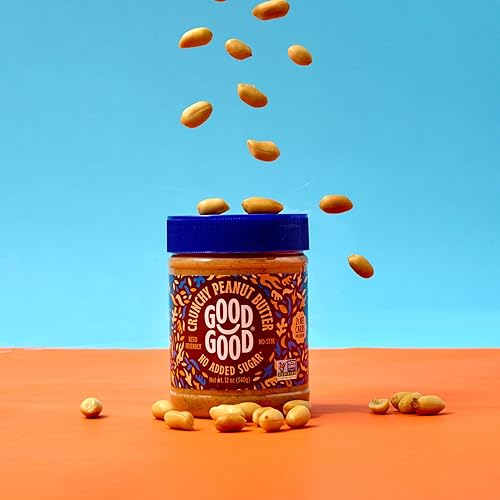 Miniatura 5 de Good Good Mantequilla de maní crujiente apta para dieta cetogénica baja en calorías sin azúcares añadidos vegana sin aceite de palma ni conservantes
