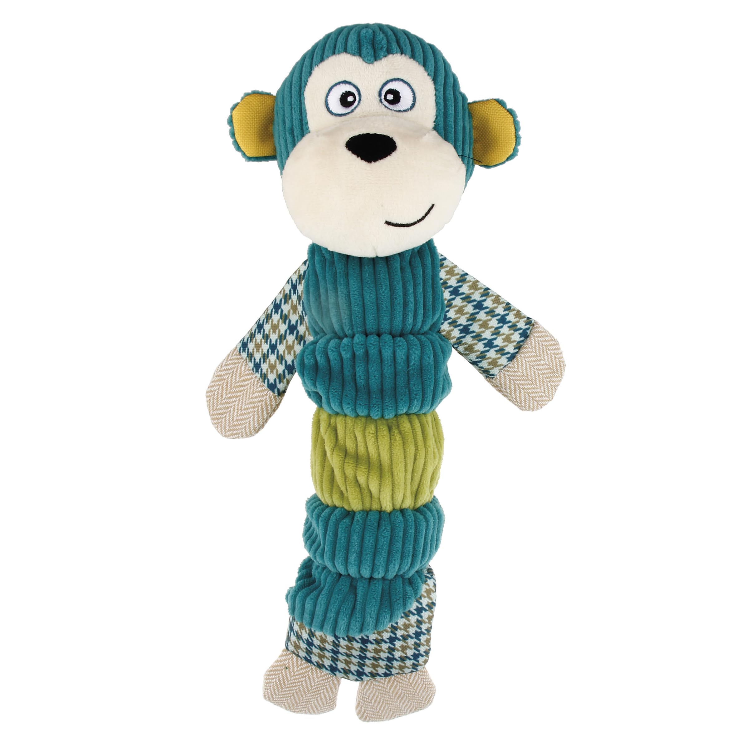 Record - Wildplay Interactive Plush Dog Toy with Built-in Squeaker Tube - Dog Toy Ideal for Fun Games | Monkey, 14"