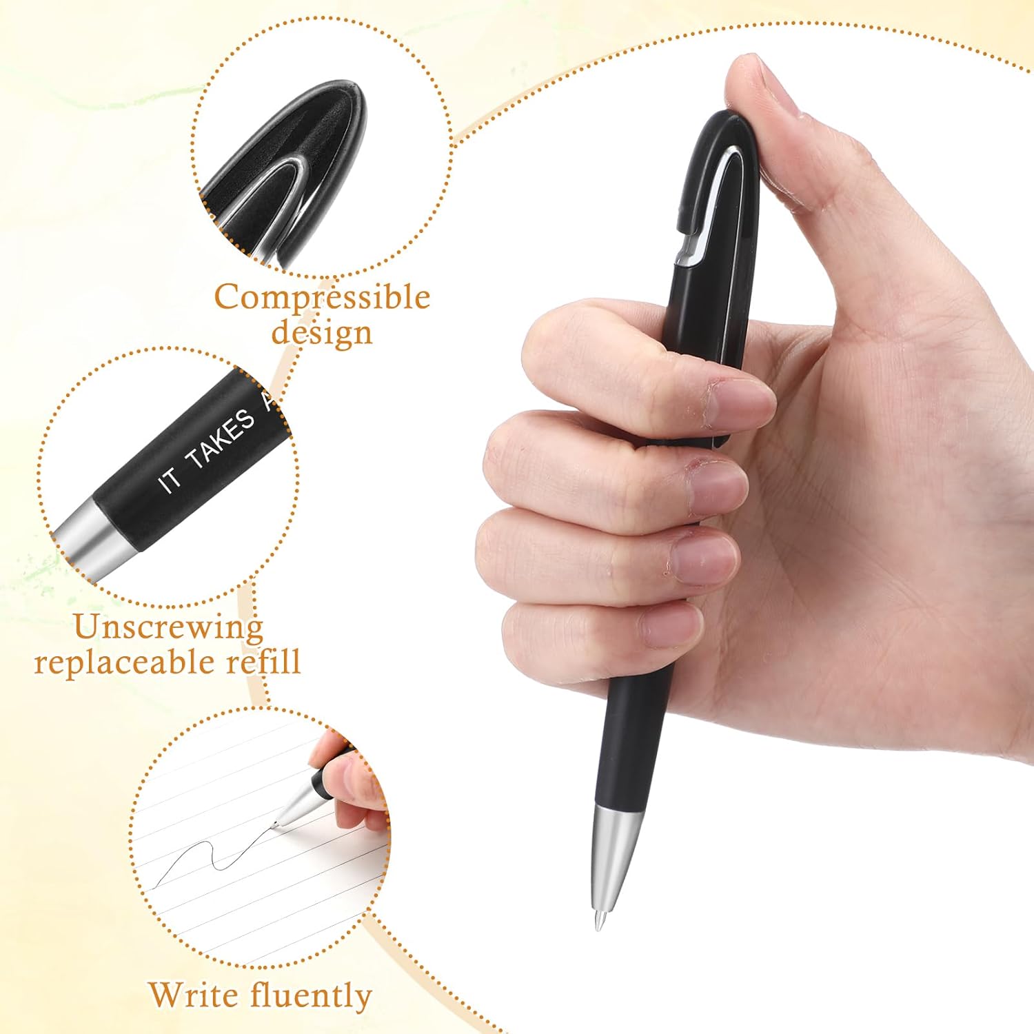 Lincia 100 Pcs Teacher Appreciation Ballpoint Pens Bulk with Inspirational Quotes Retractable Medium Point Affirmation Pens with Black Ink Thank You Gifts for Back to School, Nurse, Teacher