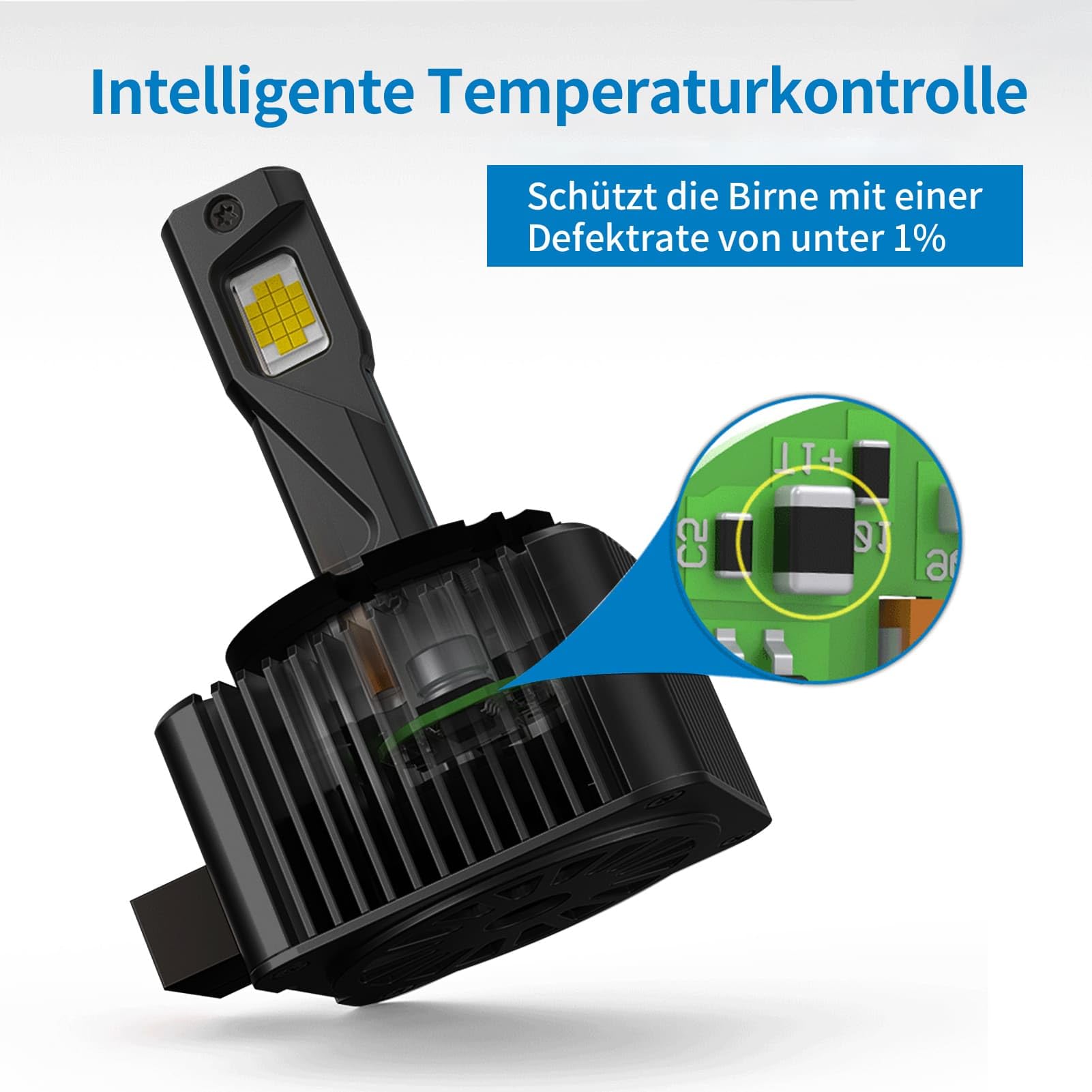 Xenon Brenner D1S 6000K 35W– D1S Ersatz Xenon Lampe für Autoscheinwerfer, Kaltweißes Licht, OEM-Passform, 12V, 2 Stück