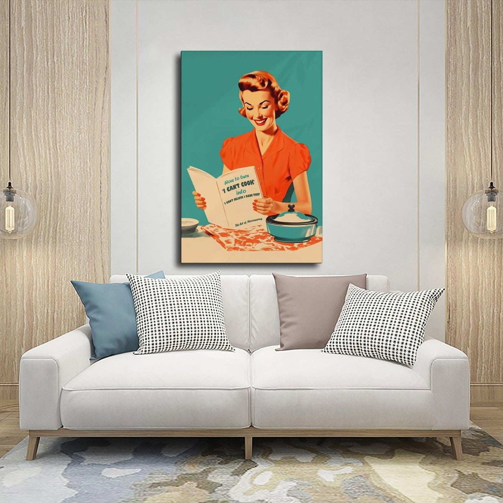 Leinwandposter im Retro-Stil der 50er-60er-Jahre, Motiv: Can't Cook auf Leinwand, Schlafzimmer, Landschaft, Büro, Raumdekoration, Geschenk, 60 x 90 cm