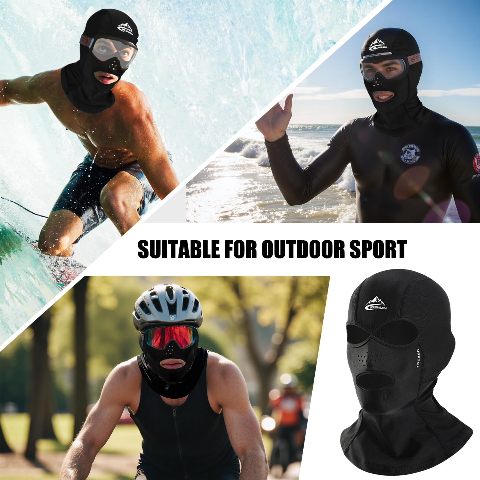 TAGVO Pasamontañas de Secado rápido para Hombres y Mujeres, Multifuncional Protección Solar Transpirable Pasamontañas de Natación Surf Montar Moto, Balaclava al Aire Libre Arnés bajo el Casco