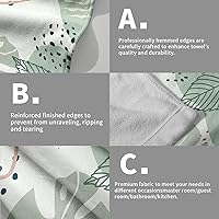 Vista 5 de Giwawa Juego de 2 toallas de mano bohemias verdes con hojas tropicales, para la cara de los dedos, toallas suaves y absorbentes para cocina