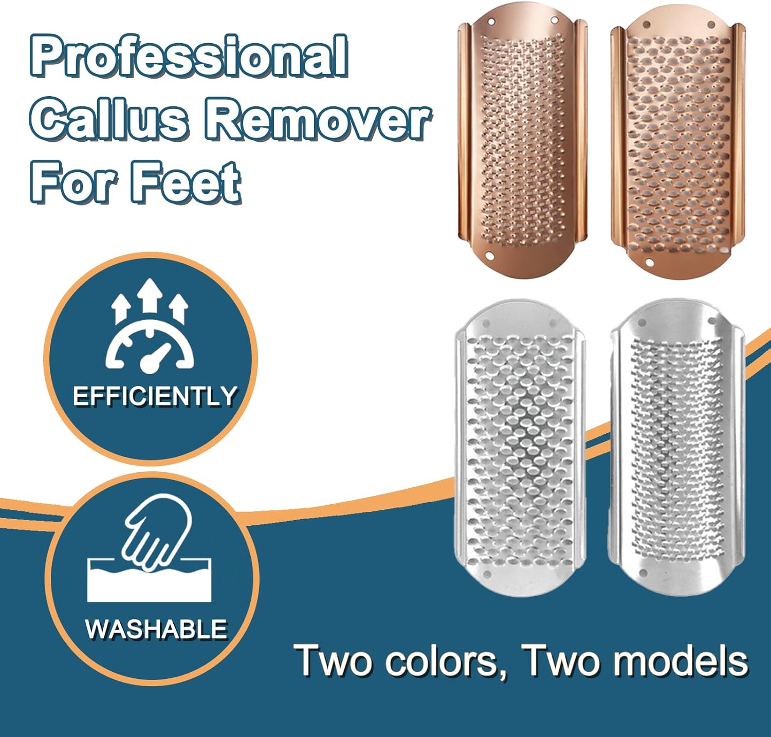 Callus Remover for Feet, 3 Pack Stainless Steel Foot File - Professional Foot Rasp Dead Skin Remover, Heel Scraper Foot Grater for Cracked Heels & Hard Skin, Pedicure Tools (Silver)