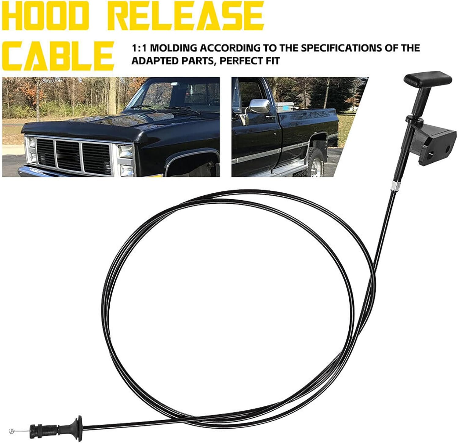 Replacement Car Hood Latch Release Cable with Handle for Chevrolet V1500 Truck Hood Release Handle 1987