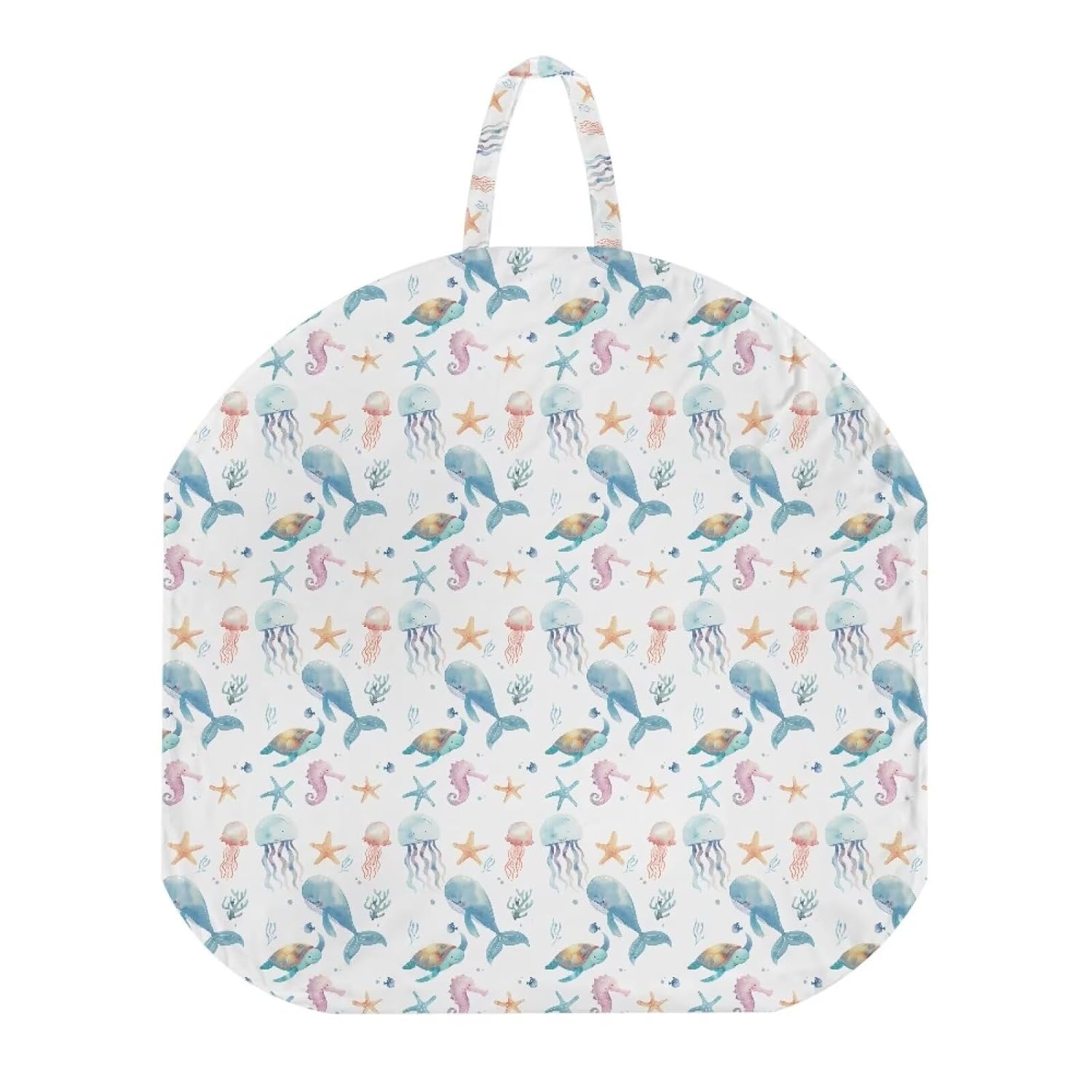 2 Pcs Sea Creature Print Newborn Lounger Cover Neutral, Removable Washable Soft Slipcover for Infant Lounger Pillow for Baby Playing Sleeping