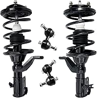 Vista 96 de Detroit Axle - Kit de puntales delanteros para Volvo C30 C70 S40 V50, 2 puntales muelle helicoidal 2 estabilizador, barra estabilizadora, enlaces