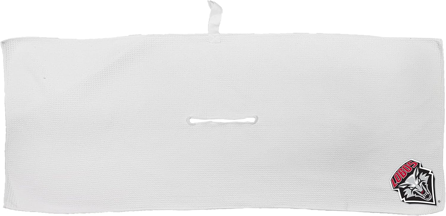 Team Golf NCAA NCAA Microfiber Towel - 16" X 40" (White) with Carabiner Clip, Premium Microfiber with Deep Waffle Pockets- Superior Water Absorption and Quick Dry Golf Cleaning Towel