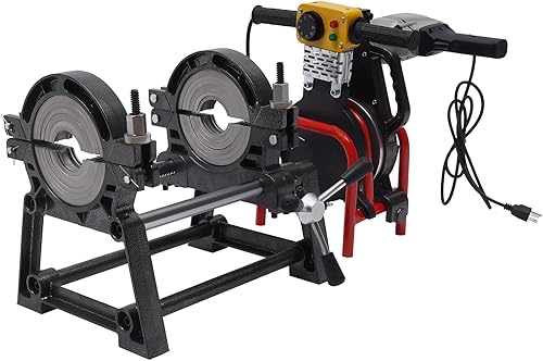 GMSLuu Soldador de fusión de tuberías de 2 abrazaderas, máquina eléctrica de fusión a tope de tubos,Soldador manual de fusión de tuberías PE HDPE