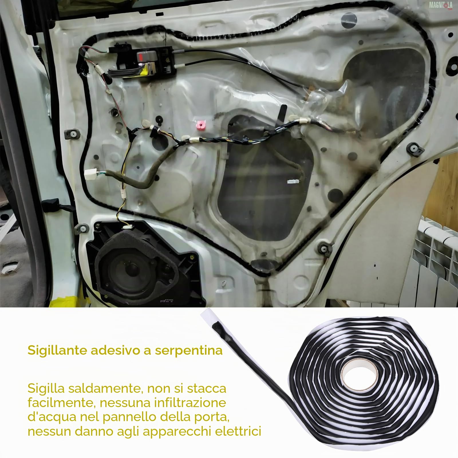Nastro di Butile Sigillante per Parabrezza Sigillante di Gomma Gomma Butilica Colla Sigillante, Guarnizione Porta Auto, per Faro Retrofit Reseal Proiettori Fanaleria Posteriore Scaldacollo (4M)