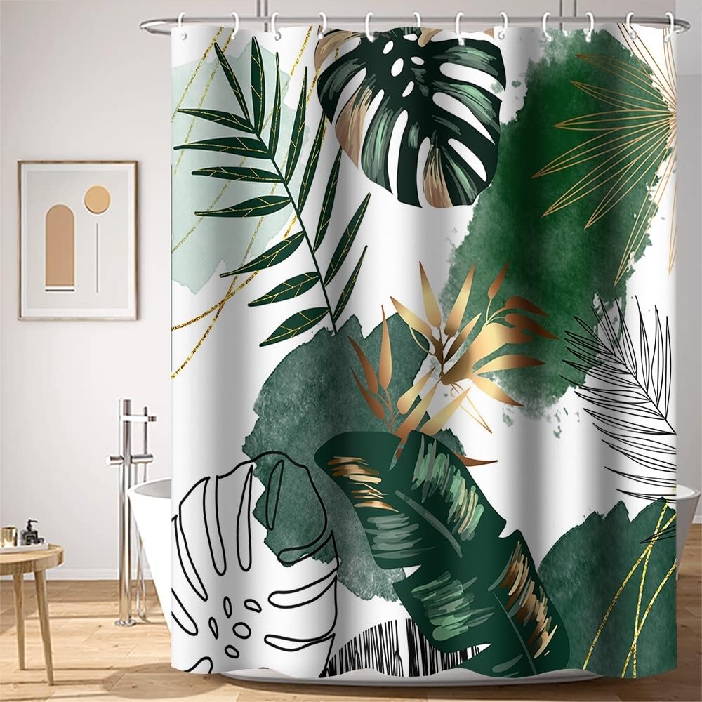 Uiiooazy Green Gold Shower Curtain - Image 4