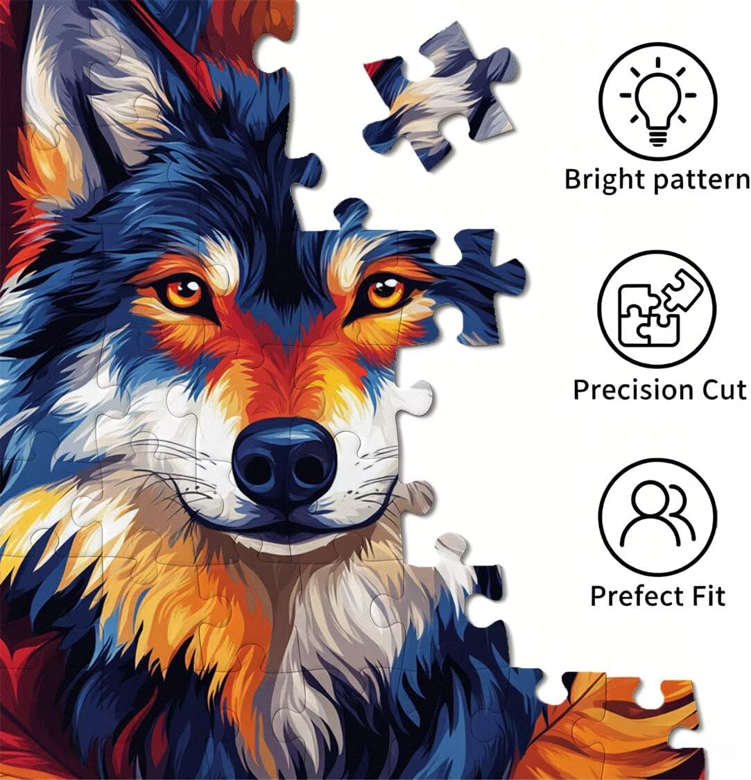 Puzzle 5000 Pezzi astratto Puzzle Legno lupo, n-34