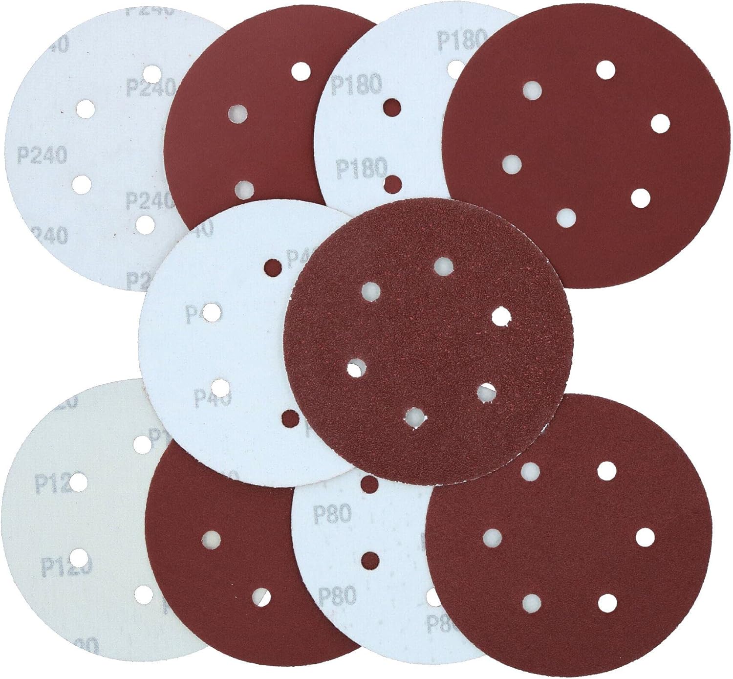 Hook/Loop Sanding Abrasive Discs Orbital DA Palm Sander 50 PK 150mm Mixed Grit