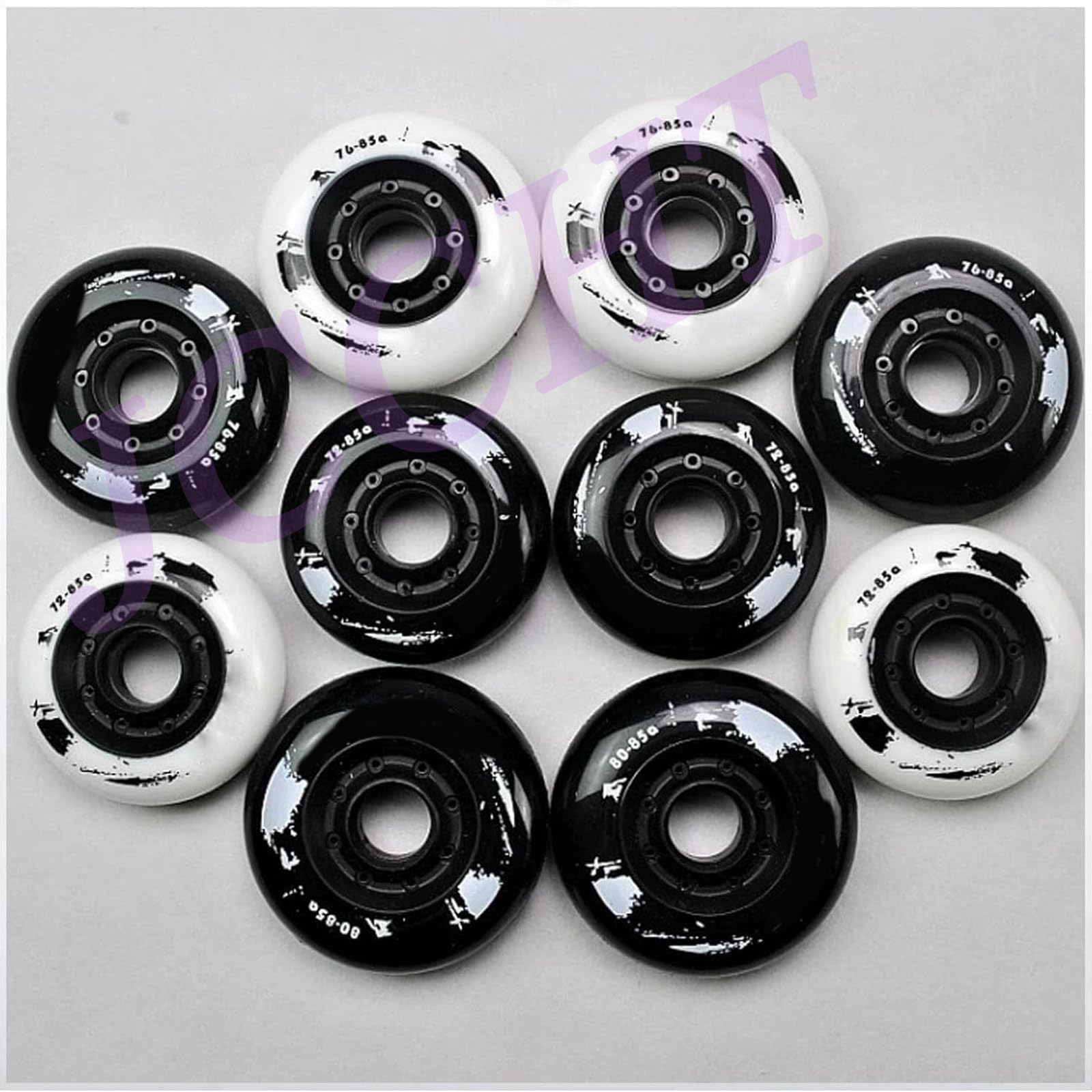 Roues de Roller 85A avec roulements ABEC-7 72 mm, 76 mm et 80 mm pour Patins de Roller Hockey