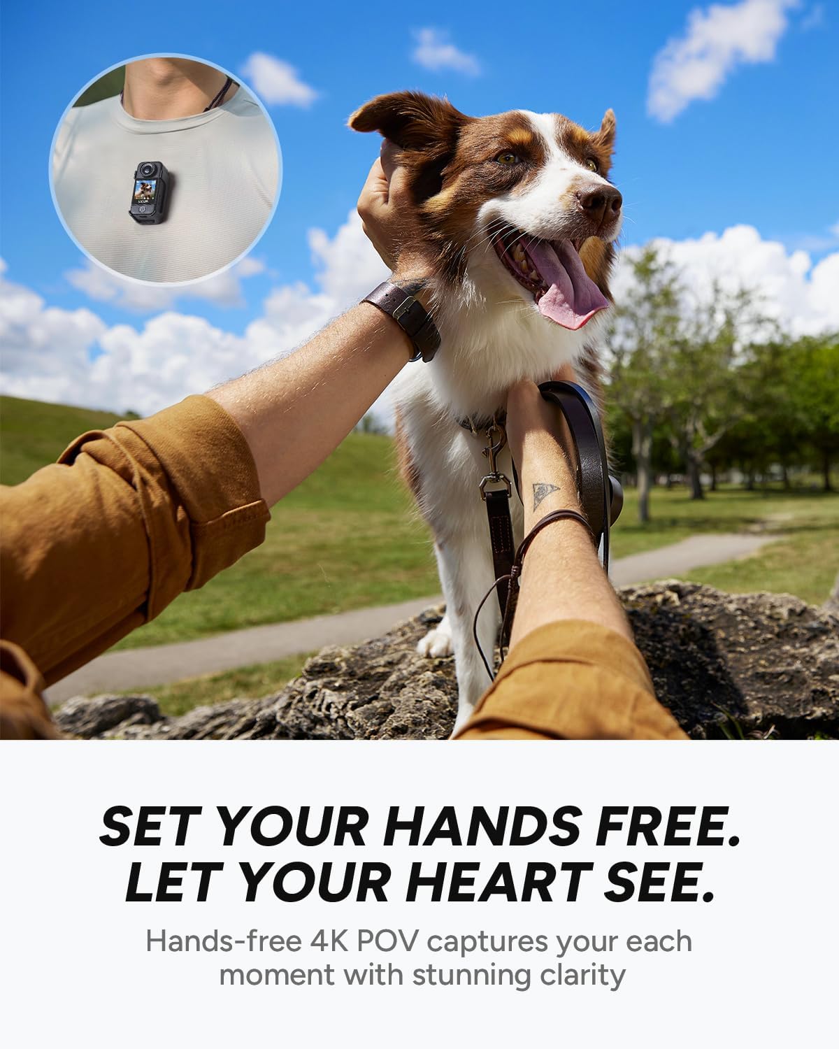 SJCAM C400,Pocket 4K POV Action Camera,Mini Magnetic Werable Body Camera, Horizon Lock 6-Axis Stabilizer,30M Waterproof,Touch Screen, Built-in Mic Audio Recording Camcorder,with Helmet Mount Kits - Image 2