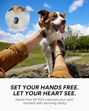 SJCAM C400,Pocket 4K POV Action Camera,Mini Magnetic Werable Body Camera, Horizon Lock 6-Axis Stabilizer,30M Waterproof,Touch Screen, Built-in Mic Audio Recording Camcorder,with Helmet Mount Kits