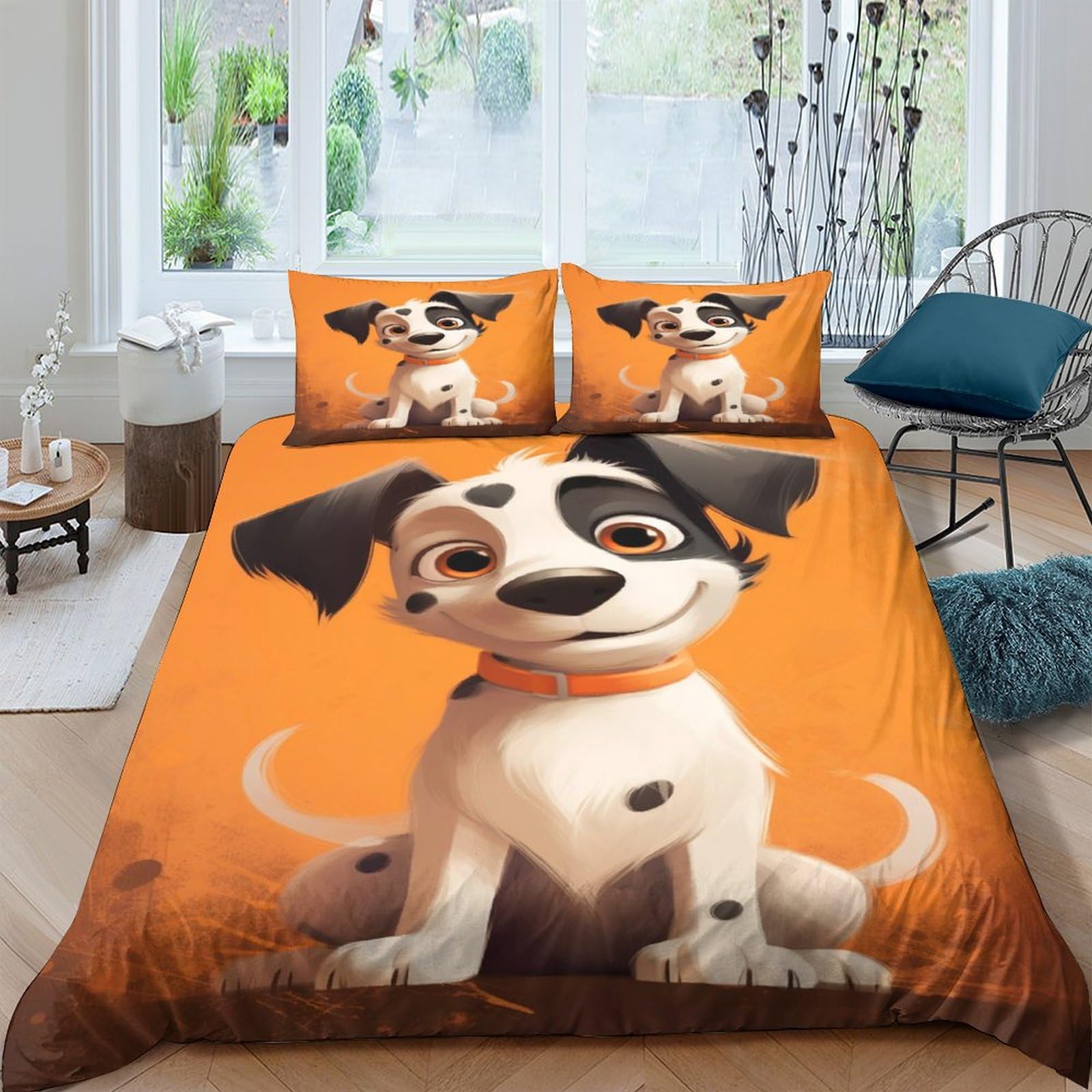 Housse de couette motif chien 220x240cm pour chambre d'enfant douillette
