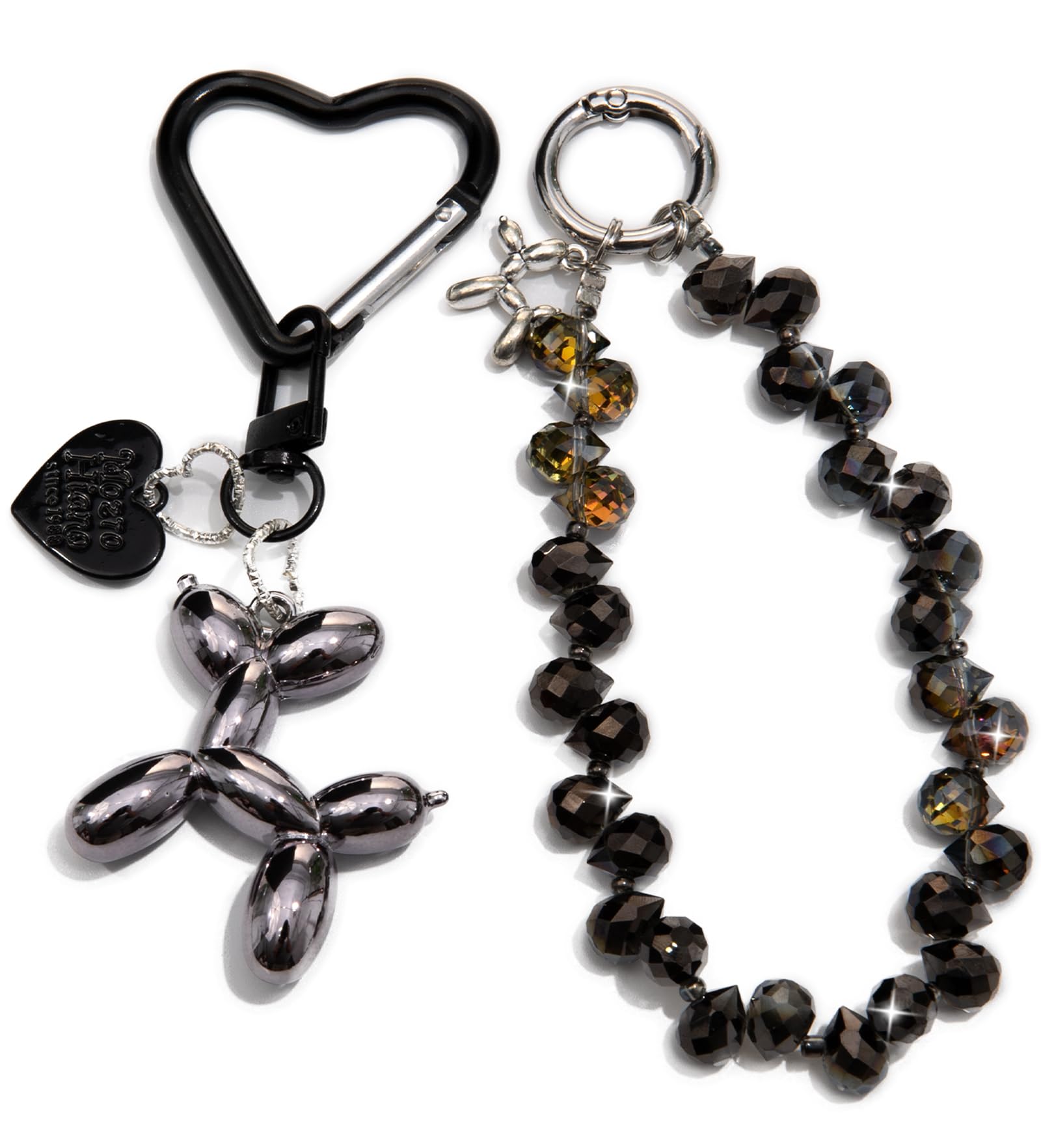 Bag Charms Balloon Dog Keychains for Women Cute Bling Keychain Wristlet, Girly Key Chain Accessories for Handbag Purse