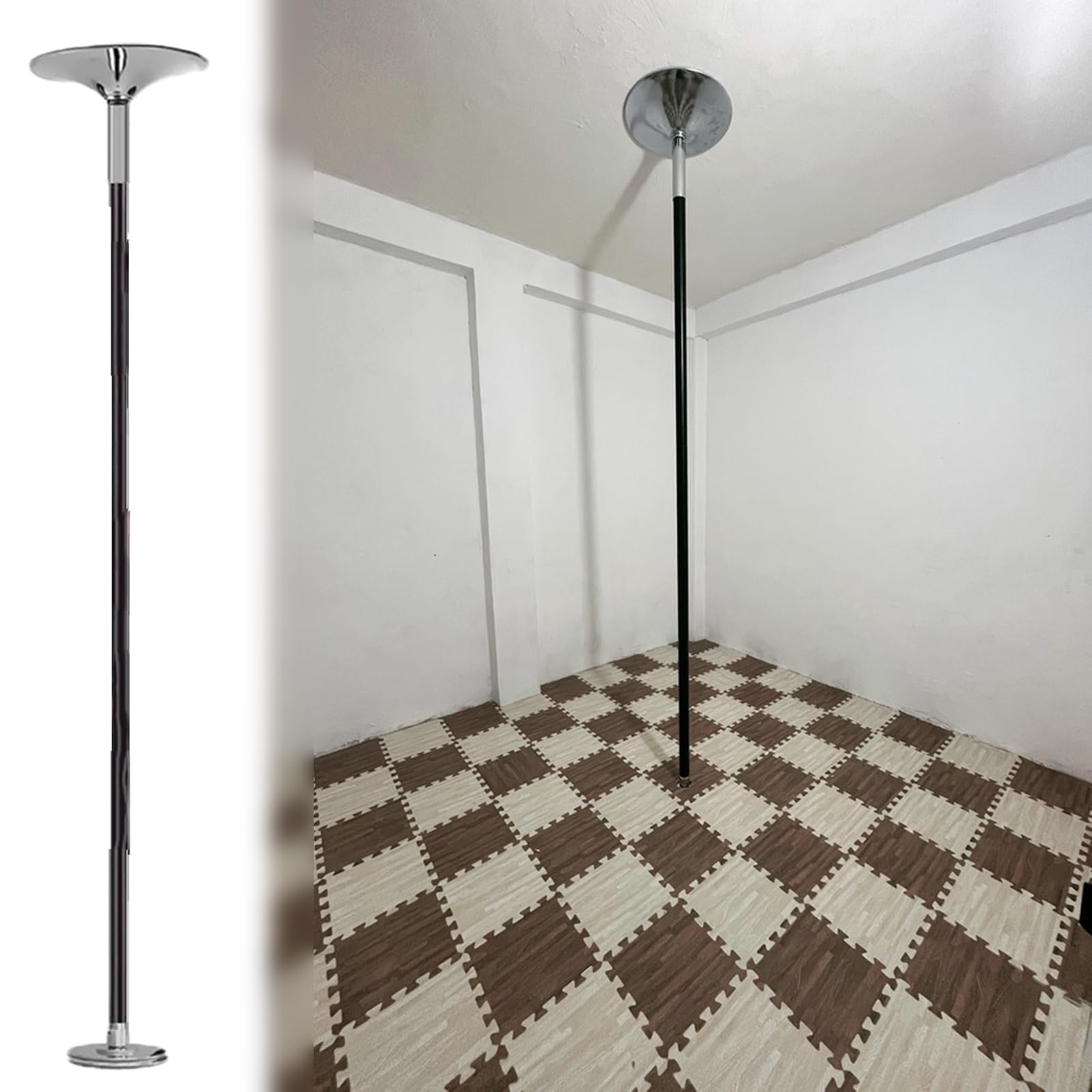 Barre de danse rotative et réglable 45 mm en acier pour fitness à domicile et appartement