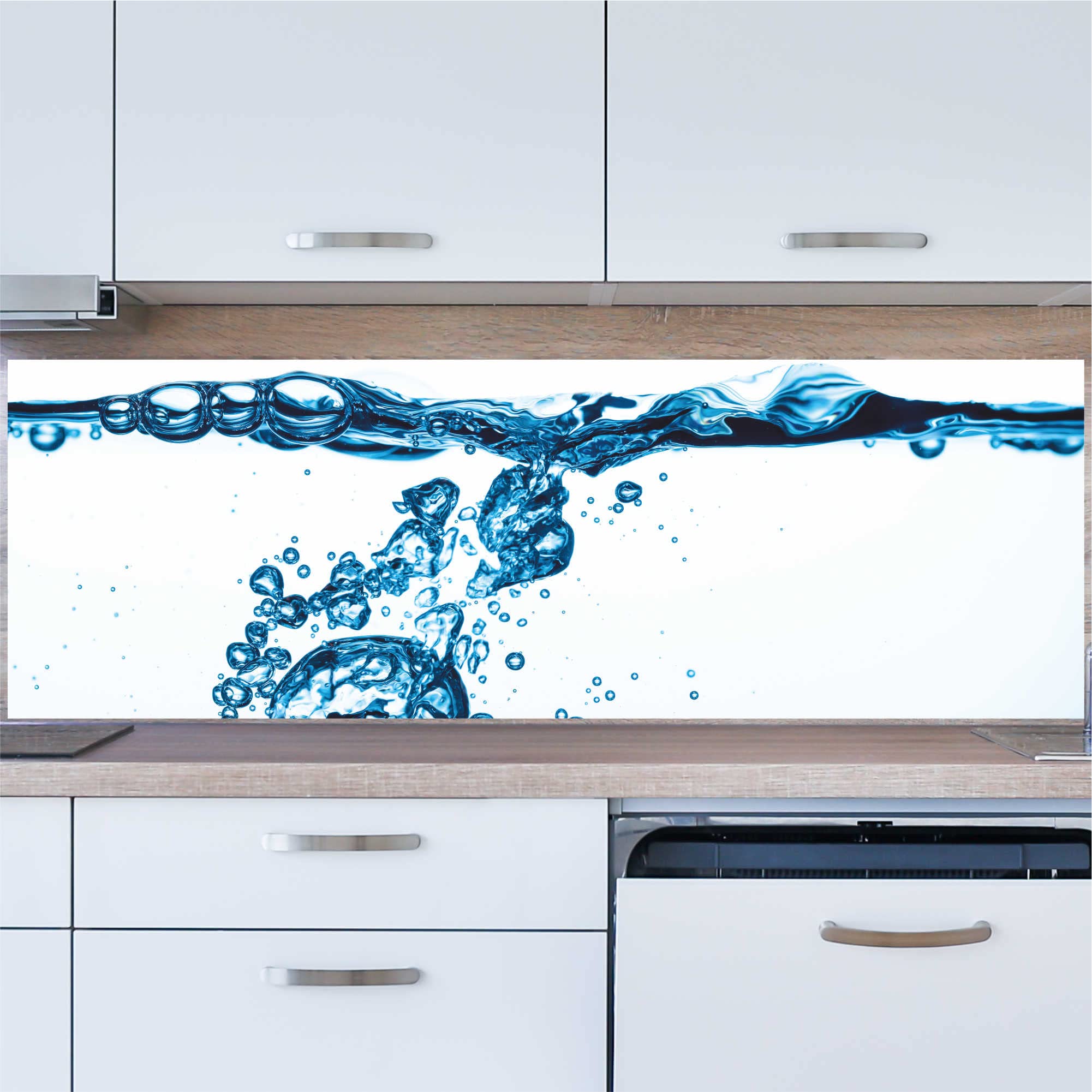 INDIGOS UG Splash Guard – Flowers – 160 x 55 cm – Aluminium Composite Plate Printed – with Picture – Motif – Kitchen Back Wall – Sign – Splash Guard – Cooker – Oven