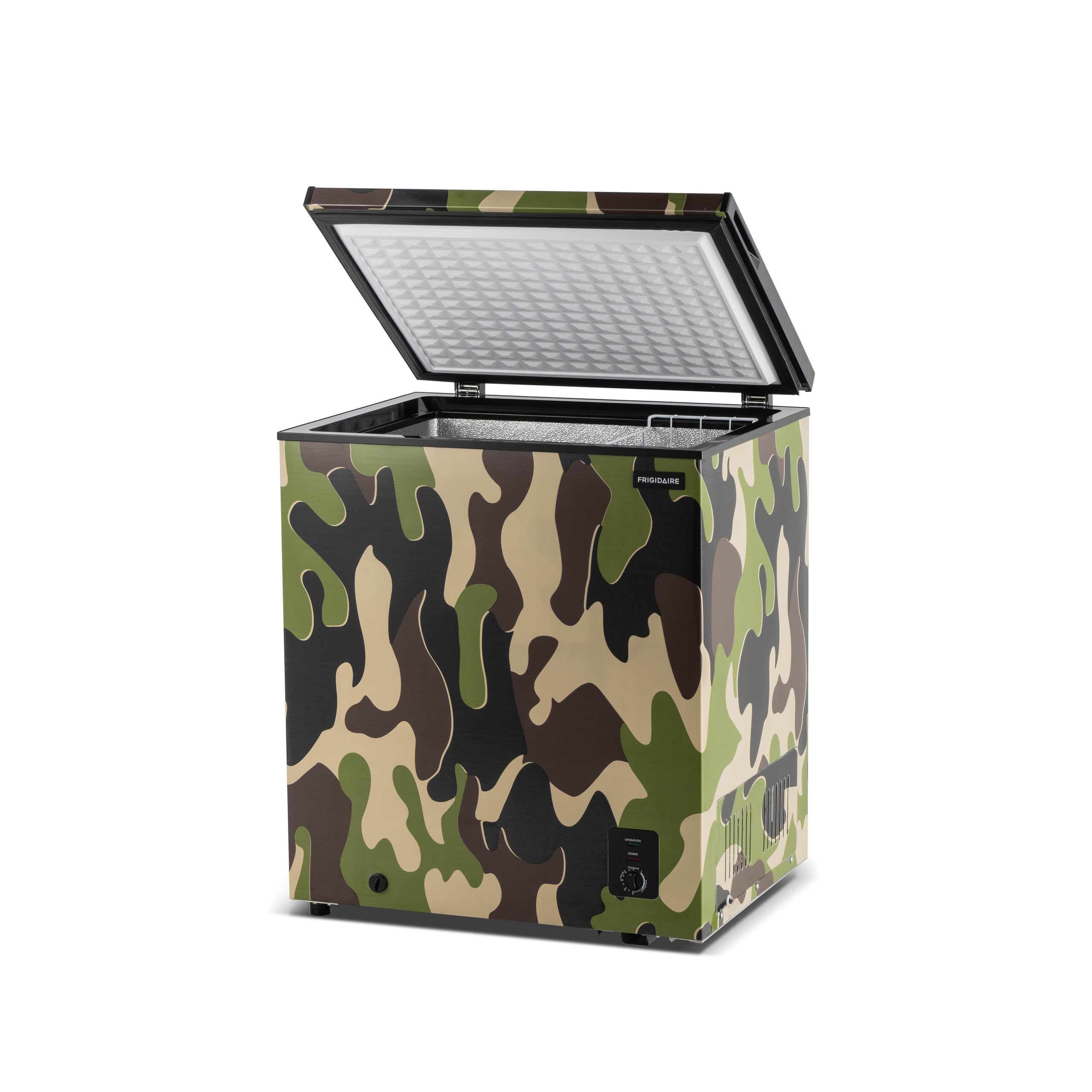 Frigidaire Efrf516camo Chest Deep Freezer- Garage Ready, 5.0 Cu. Ft. Capacity, Camo-Adjustable Thermostat-Removable Vinyl Coated Wire Basket-Easy Defrost Drain on Fridge.com - View 2