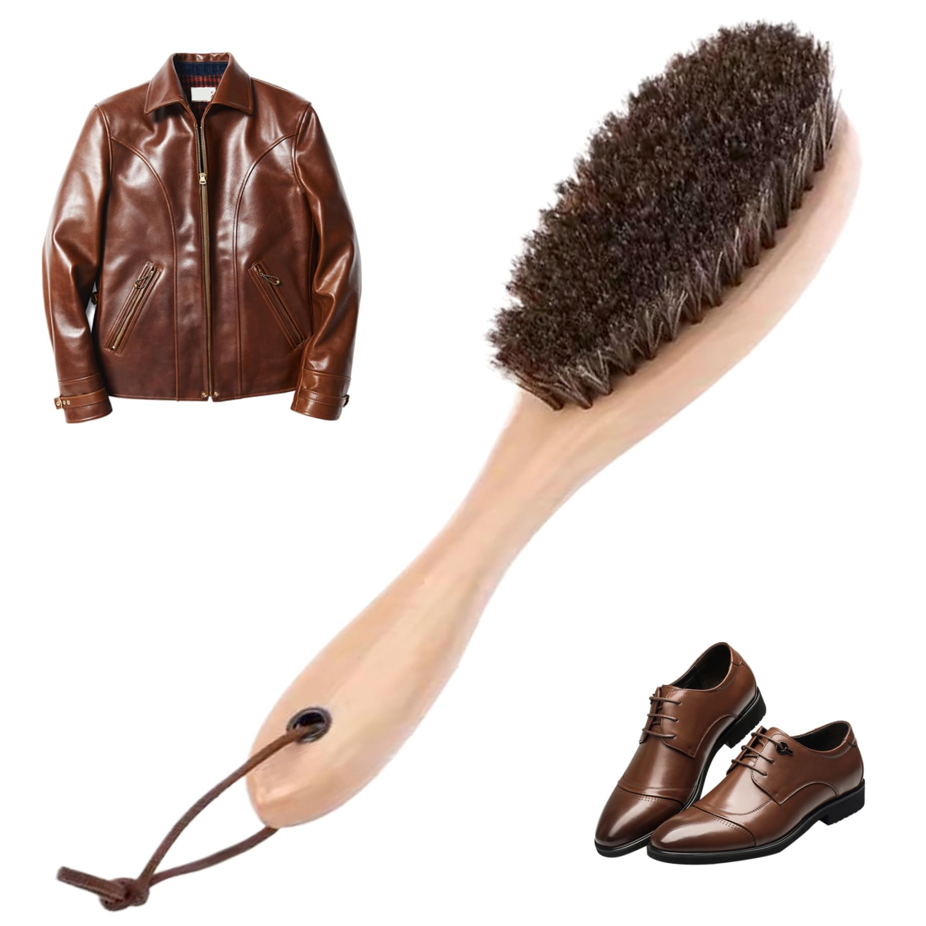 Clothes Brush Lint Remover 9.8 Inch Lint Brushes for Clothes Easy Hanging Horse Brush with Wood Handle Comfortable Grip Felt Hat for Coat Shoes Furniture Cleaning, Brushes For, Cl