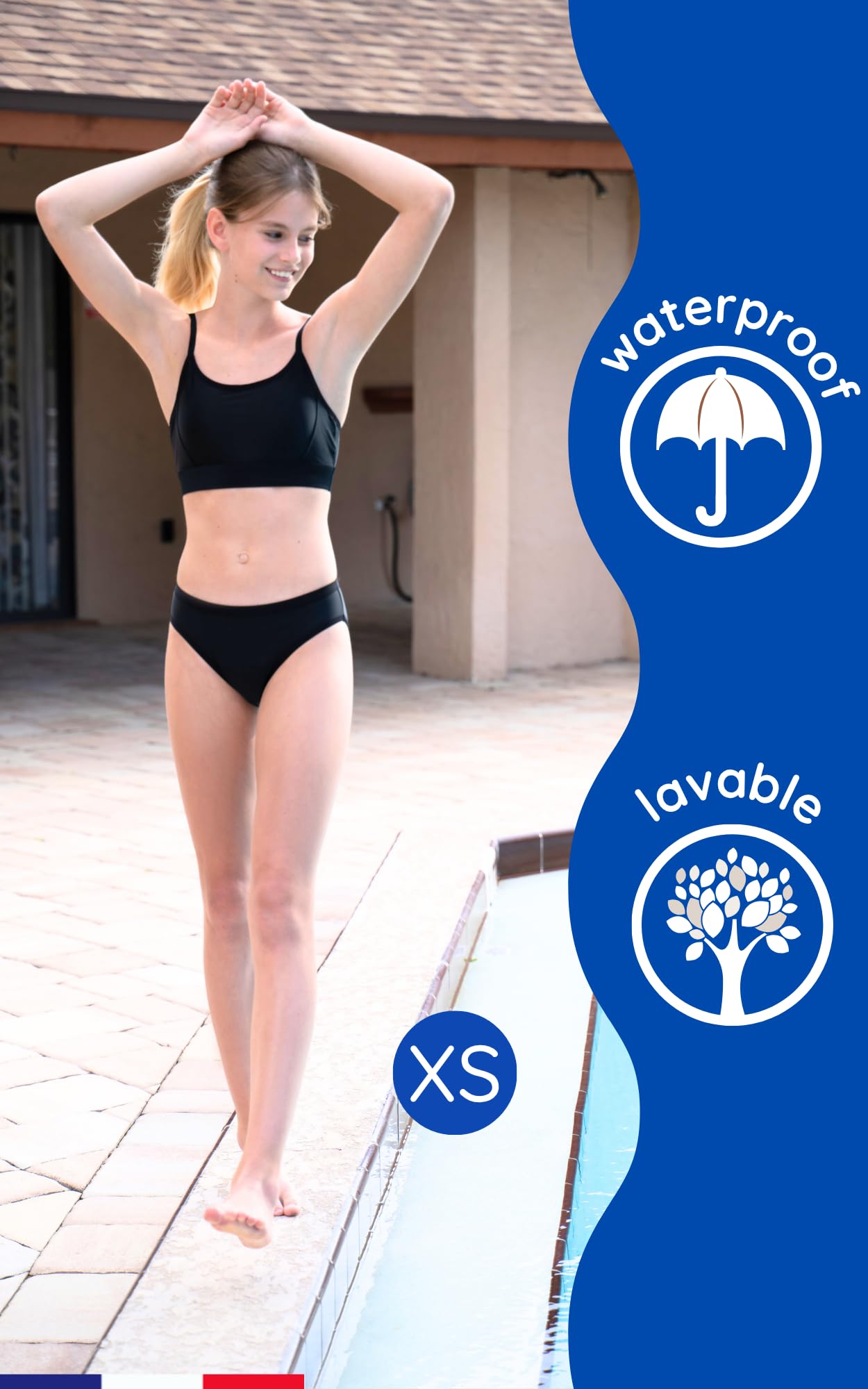 NoBlood - Maillot de Bain Menstruel 2 pièces XXS-XXL - Bretelles réglables
