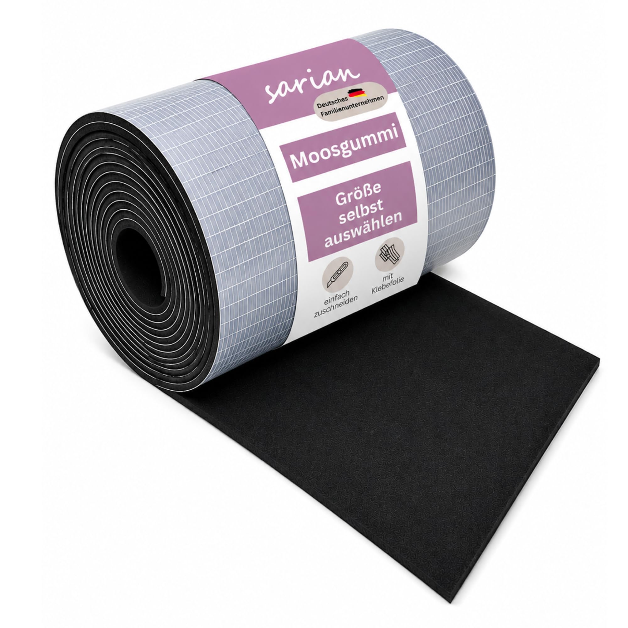 sarian Moosgummi Dichtungsband selbstklebend EPDM bis 10m Länge 3mm -10mm Stärke Schaumstoff Dichtband für Fenster, Türen, Auto, Schalldämmung & Wärmedämmung, stark haftend | Moosgummistreifen mit einseitiger Klebeschicht bis 10m Länge und bis 10mm Stärke