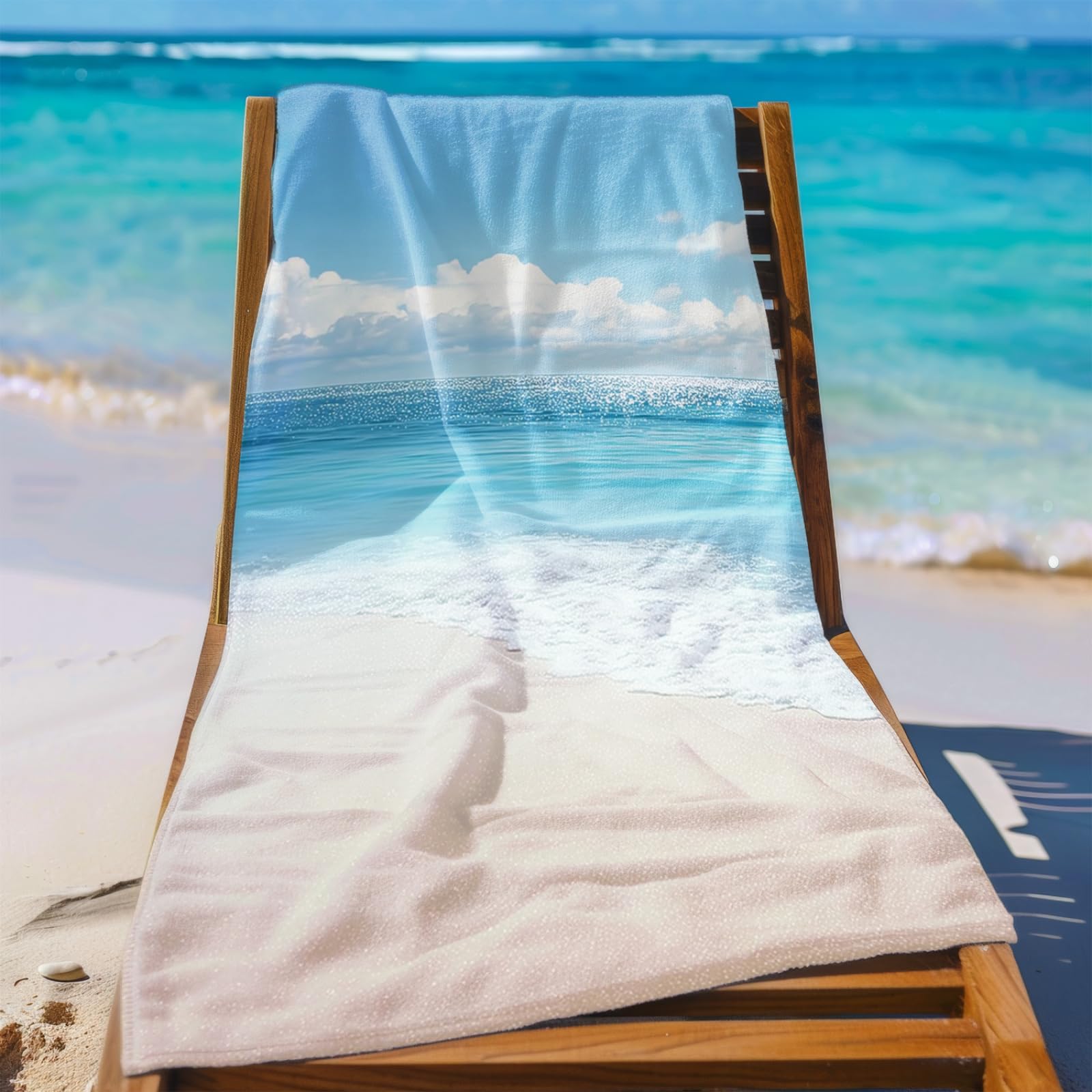 Genérico Toalla Playa Grande Playa Azul Amarillo Microfibra Secado Rápido Oversize Toalla Sin Arena Súper Ligera Piscina Camping Picnic Yoga Gimnasio Y Deportes Viaje