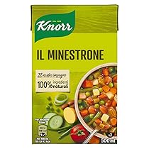 Knorr Minestrone Tradizionale, Piatti Pronti Knorr con Ingredienti 100% Naturali, Senza Coloranti e Senza Conservanti, Fonte di Fibre, Vegano, Confezione da 500ml