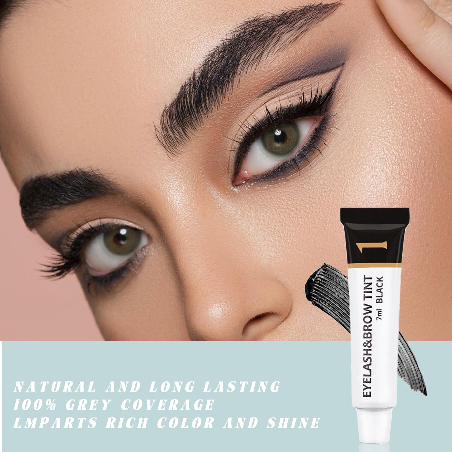 Professional Eyelash & Eyebrow Tint Kit for Salon Use, Black Tint with Developer for Long-Lasting Waterproof Brow Pomade - Image 2