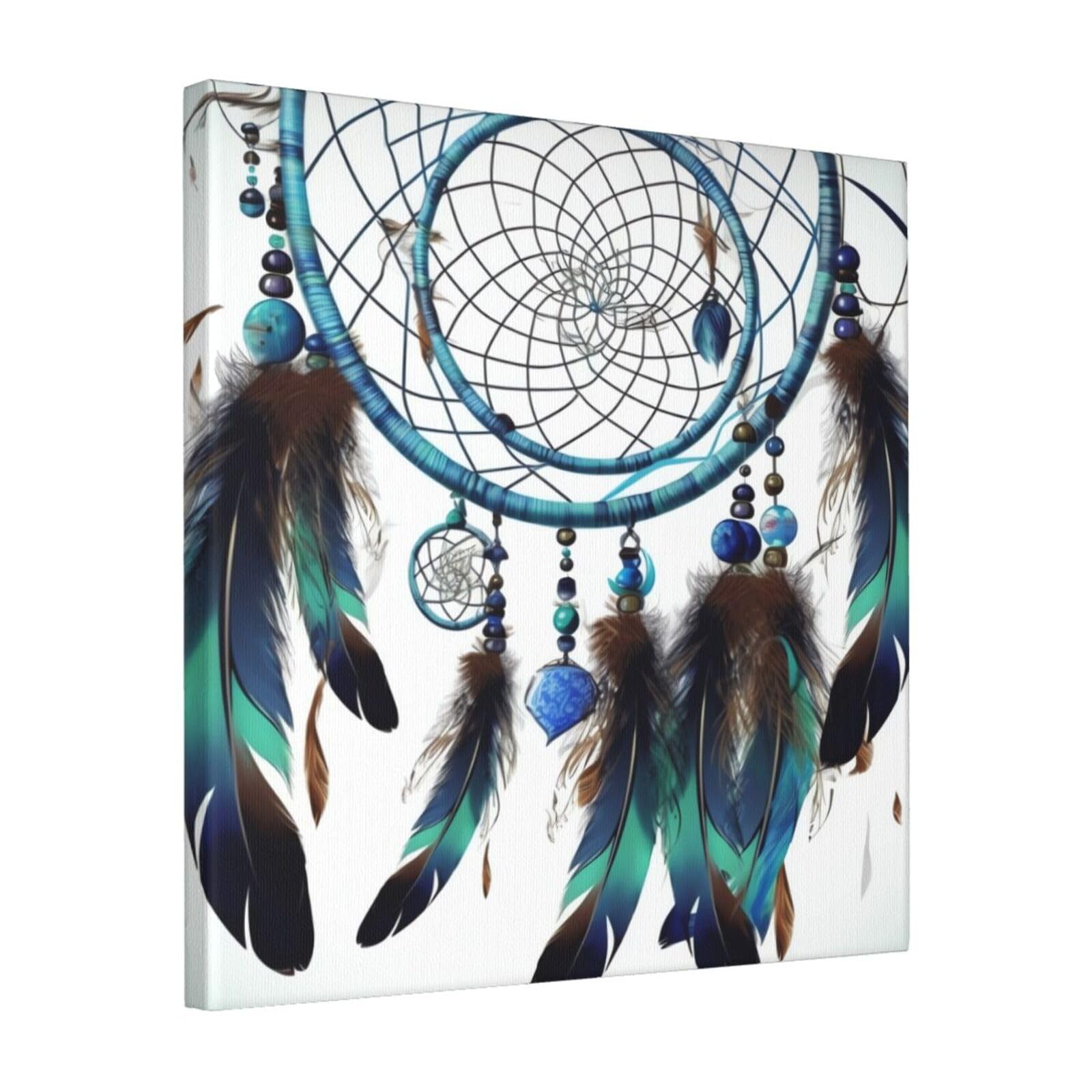 KLOPH Native American Dream Catcher Canvas Wall Art for Living Room 16"x16" Modern Artwork Painting for Bathroom Hanging Canvas Prints Aesthetic Wallart for Bedroom Kitchen Office Wall Decor