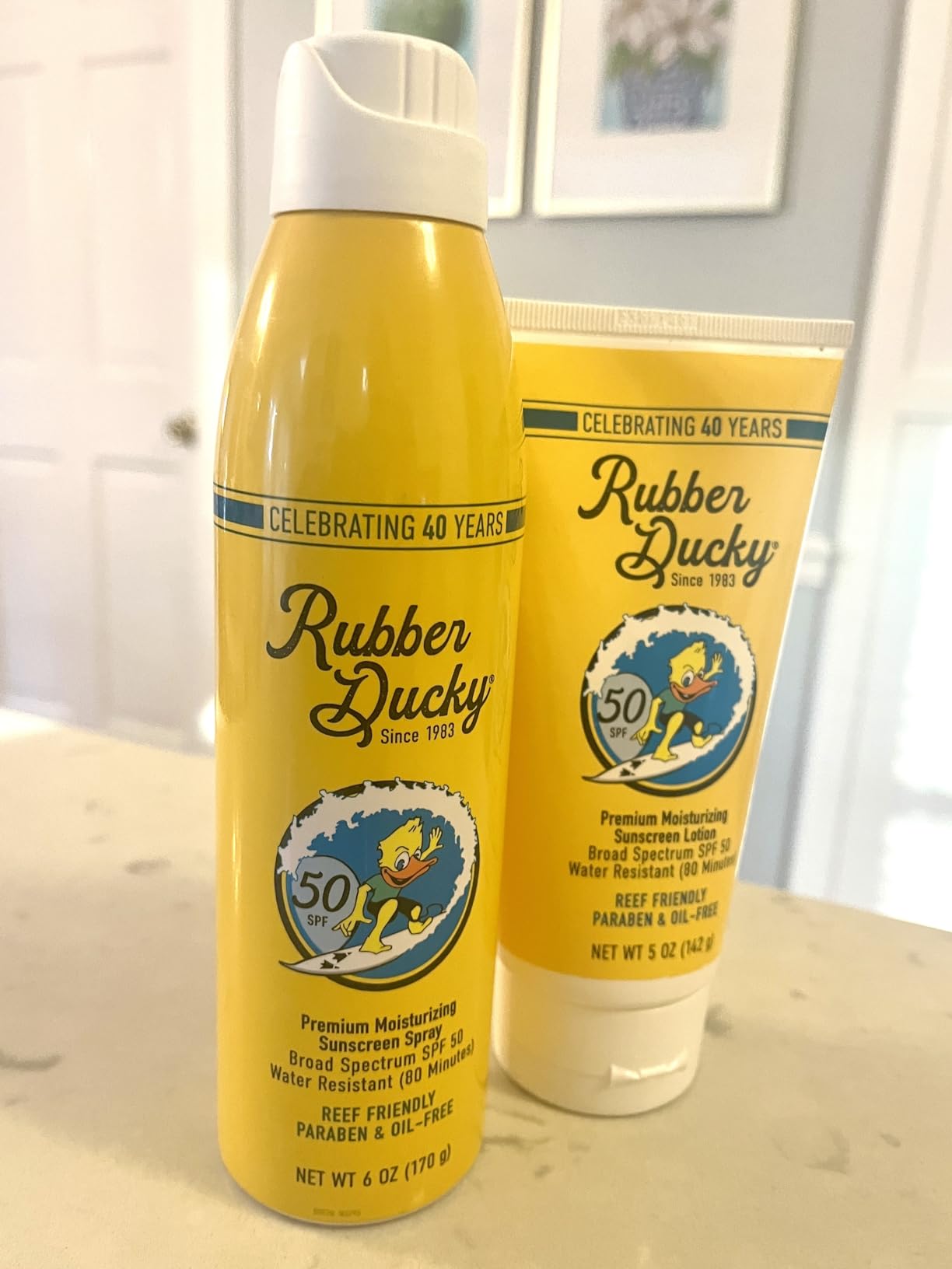 Rubber Ducky | Vitamin E Sunscreen with SPF 50, Water-Resistant Sunscreen for Face and Body | Broad Spectrum Lotion, Oil-Free Moisturizing, Alternative for Moisturizing Sunblock (2pcs., 5oz)