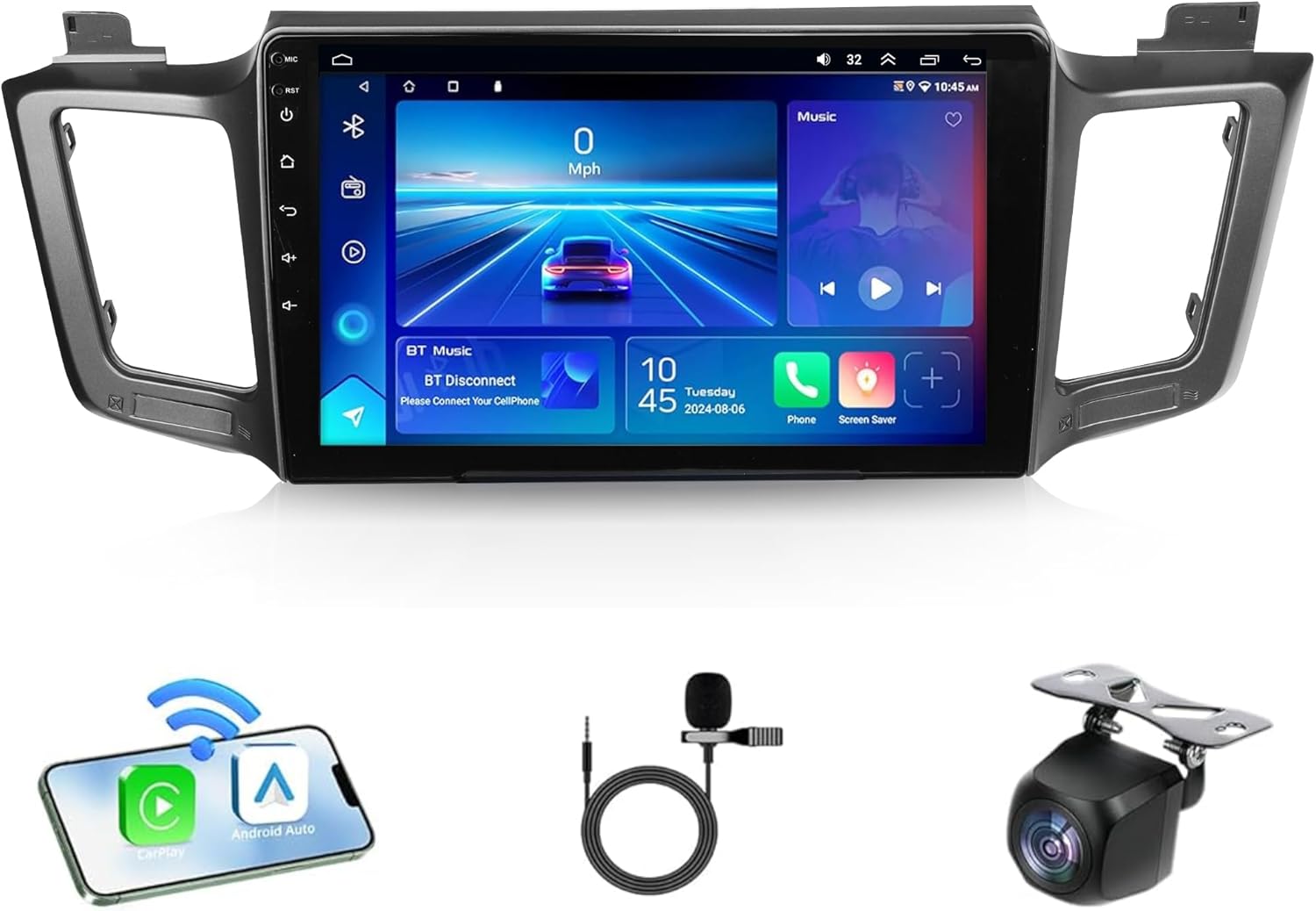 4G+64G Android 13 Car Radio for Toyota RAV4 2013-2018,10" Touch Wireless Carplay&Android Auto Support Touchscreen Radio Upgrade, to Purchase High-Specification Protocol Wiring Harnesses
