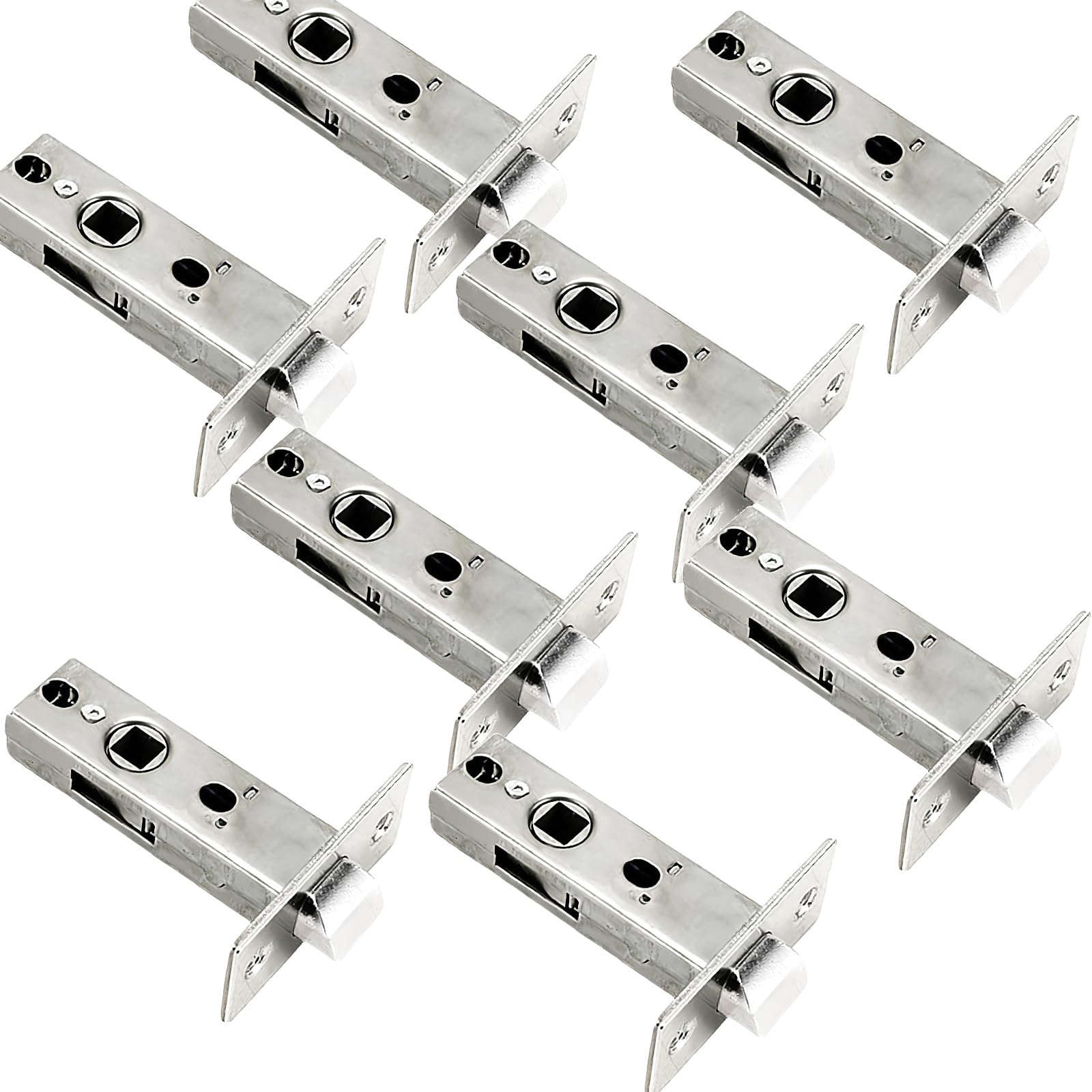 Unifizz Tubular Latch Channel 45mm Internal Door Lock Mortice Latch Polished Door Latches & Bolts for Sprung Lever Door Handles 8Pcs