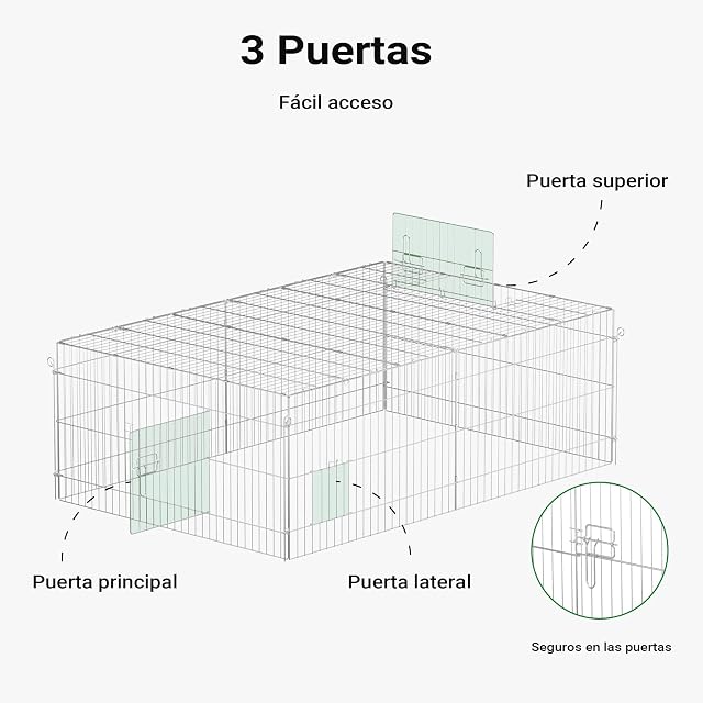 Foto 5 de 8 de Recinto Jaula para Animales 216x116x65cm con protección Solar y antifuga, Corral para Mascotas