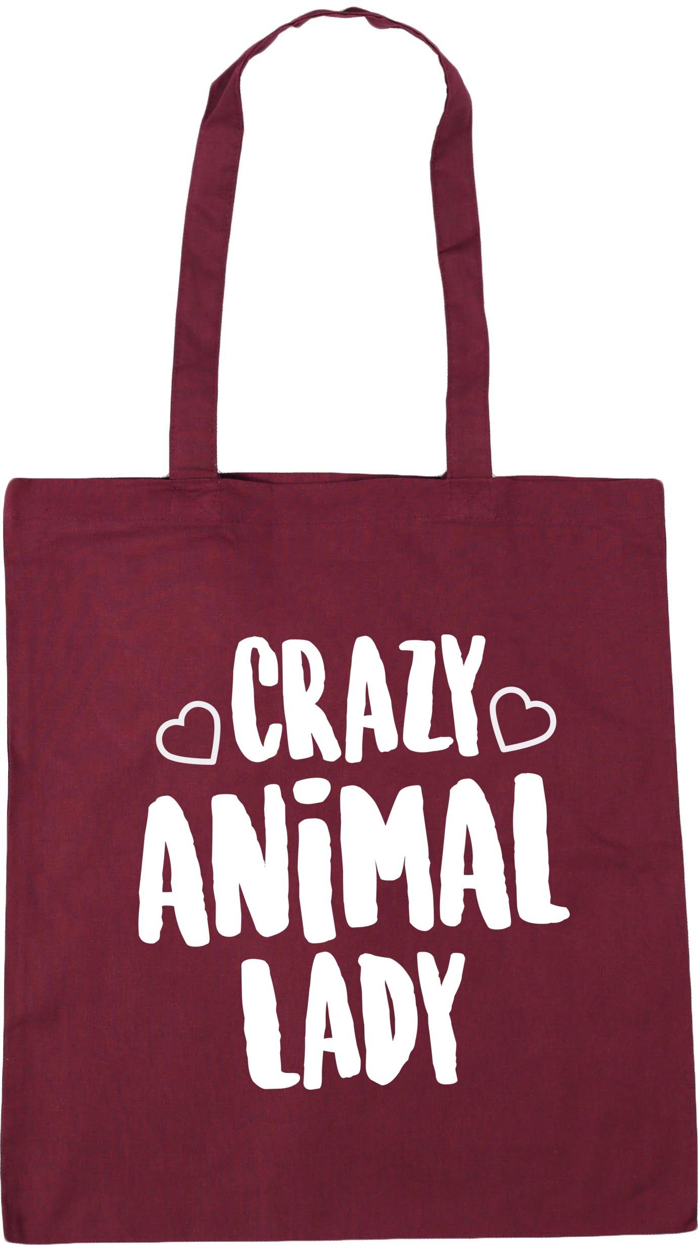 Hippowarehouse Crazy animal lady Tote Shopping Gym Beach Bag 42cm x38cm, 10 litres