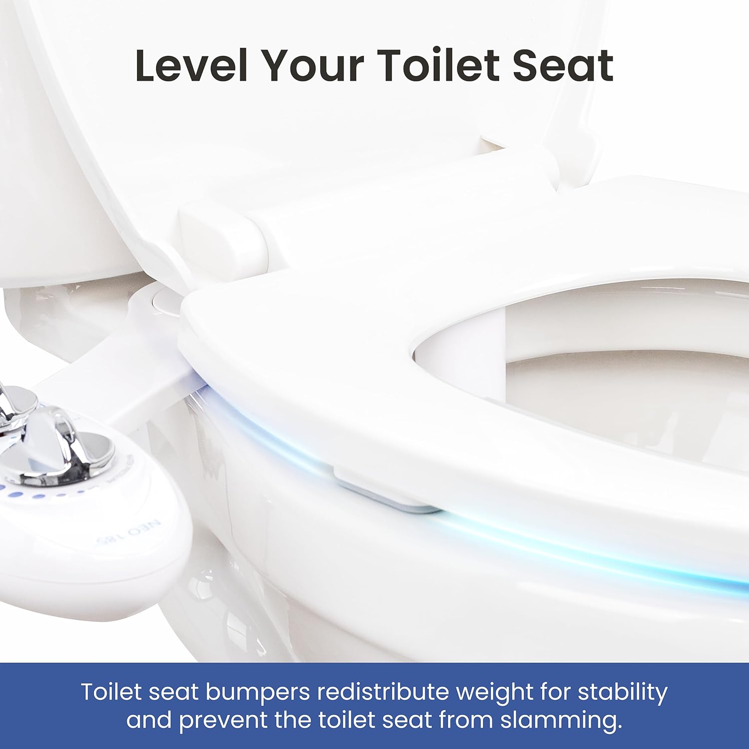 LUXE Bidet Universal Non-Slip Toilet Seat Bumpers, 4 Piece image 2