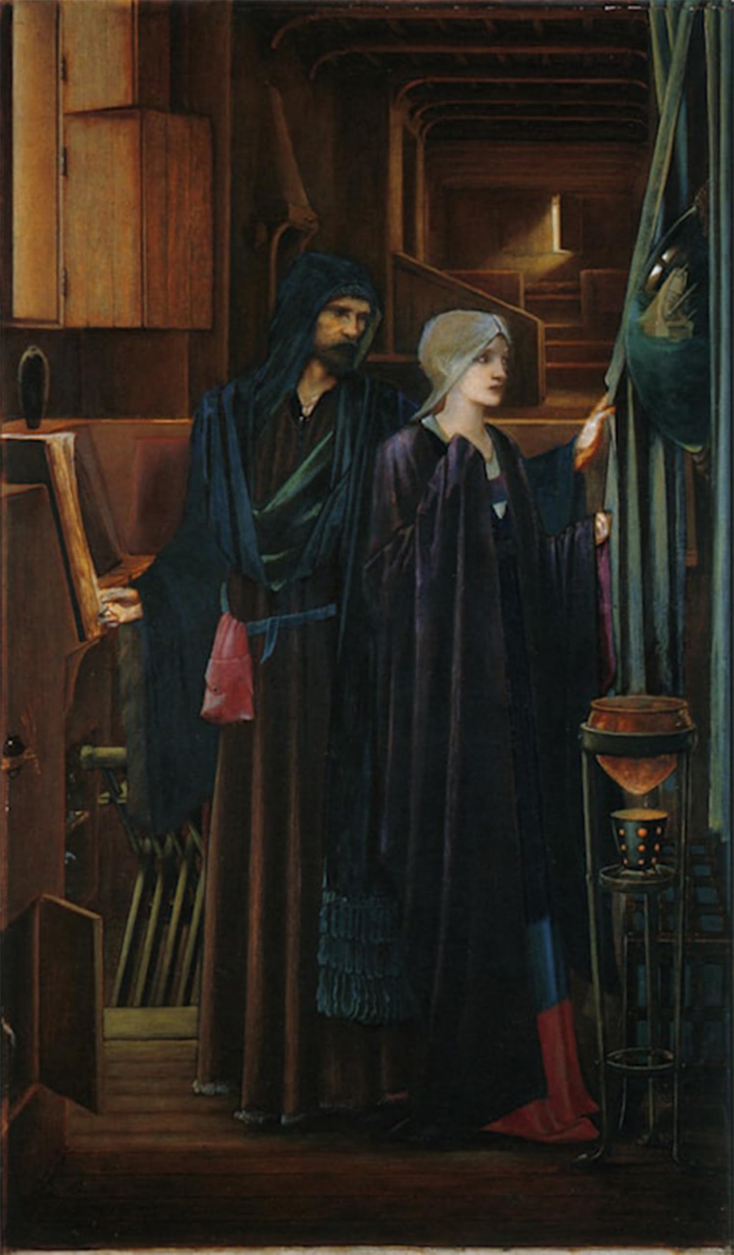 POSTERIIk Famous Modern Artwork Art Mural the Wizard by Edward Burne-jones Oil Paintings Pictures for Home Decor 60x90cm