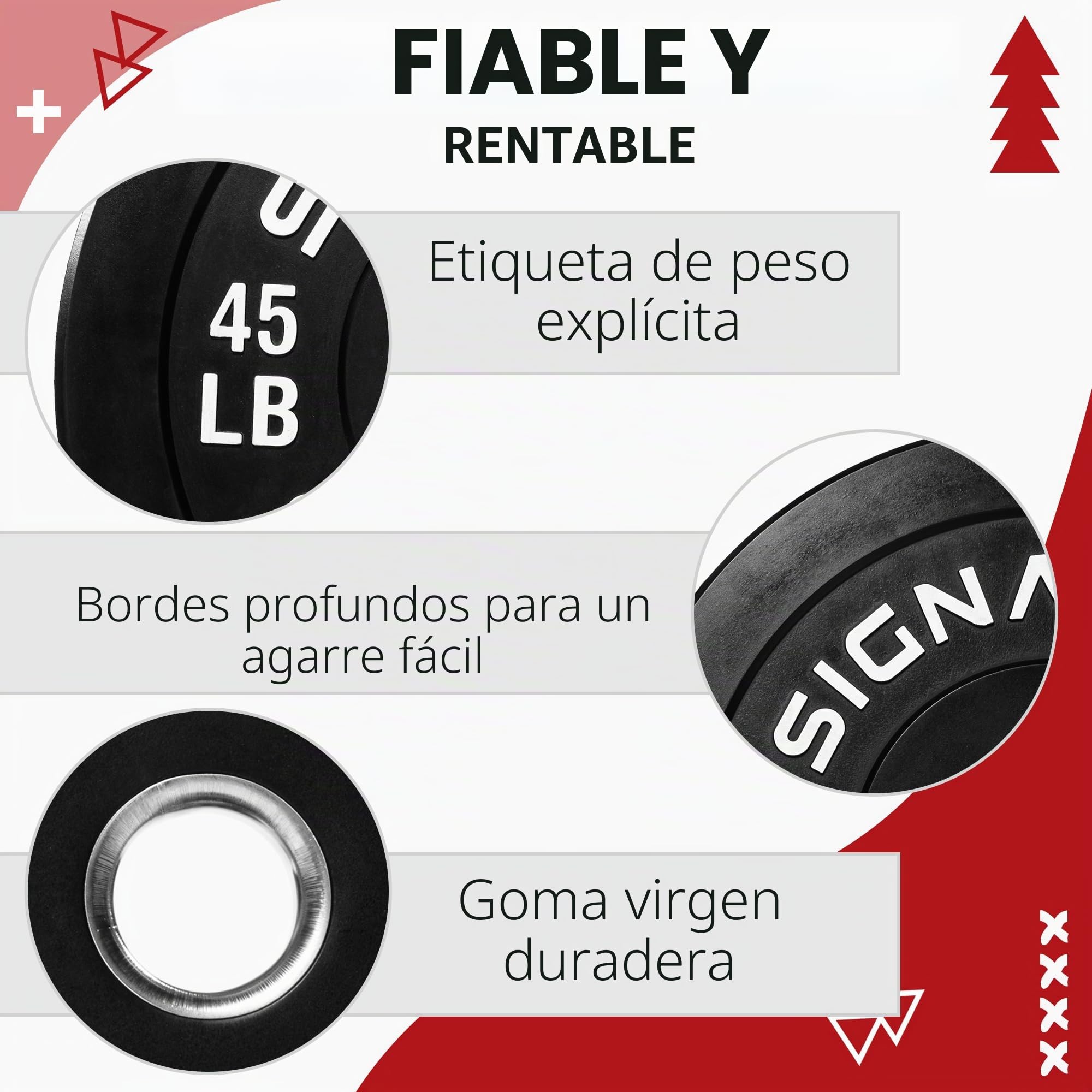 Fitvids - Placas de parachoques olímpicas, discos de peso de 5 cm para entrenamiento de fuerza y levantamiento de pesas, pares, juegos o juegos con barra de 2,15 metros, múltiples opciones