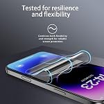 3 Pack for iPhone 12 Pro Max / 14 Pro Max / 15 Pro Max TPU Films Screen Protectors, Fingerprint Unlock, HD Clear, Anti Scratch, Bubble Free, Ultra Thin, Easy Installation