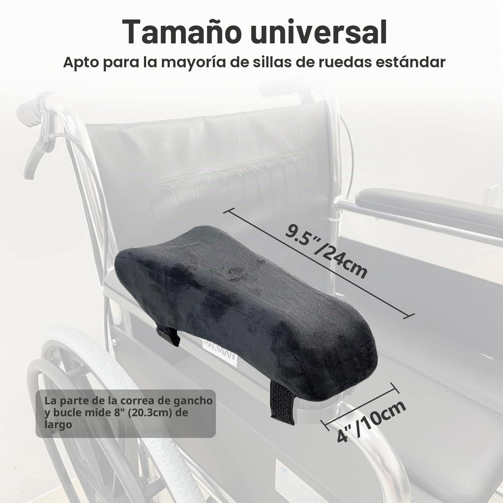 EDWERD Almohadilla para reposabrazos de silla de ruedas para ancianos - Bandeja de almohada de codo para scooter de movilidad, cojín suave de espuma viscoelástica, accesorios estabilizadores de brazos